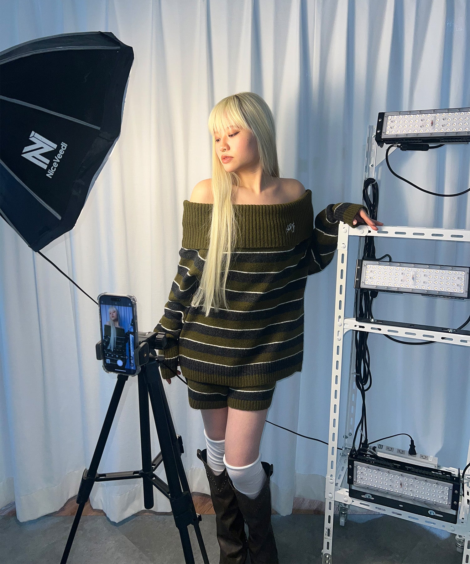 ボーダーニットセットアップ