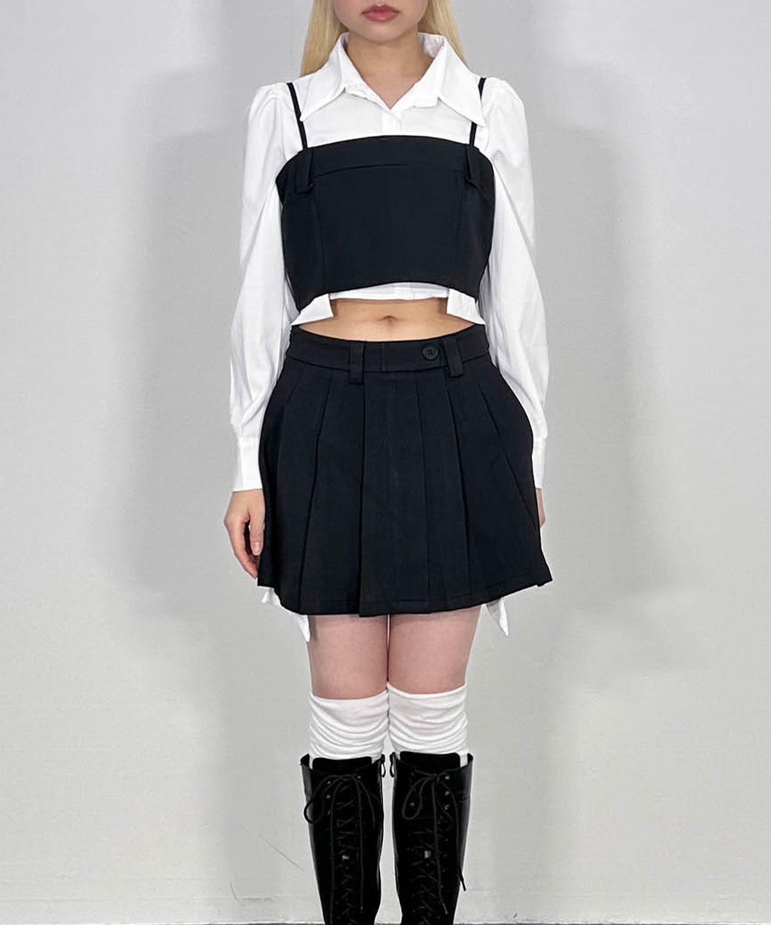 シャツレイヤードデザインセットアップ