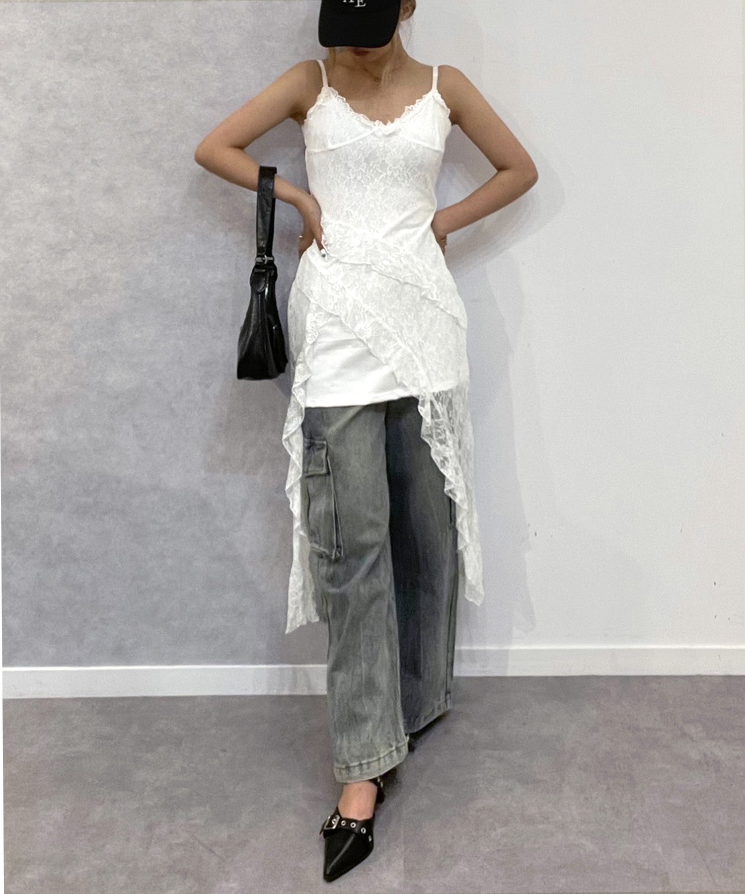 アシンメトリーレースワンピース