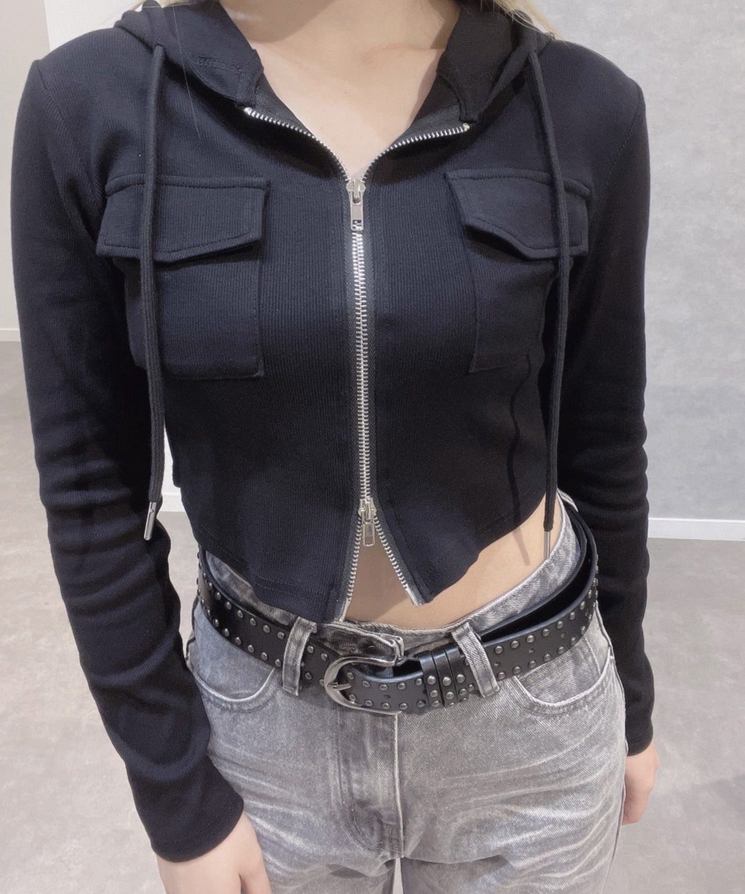 ダブルジップフードパーカー