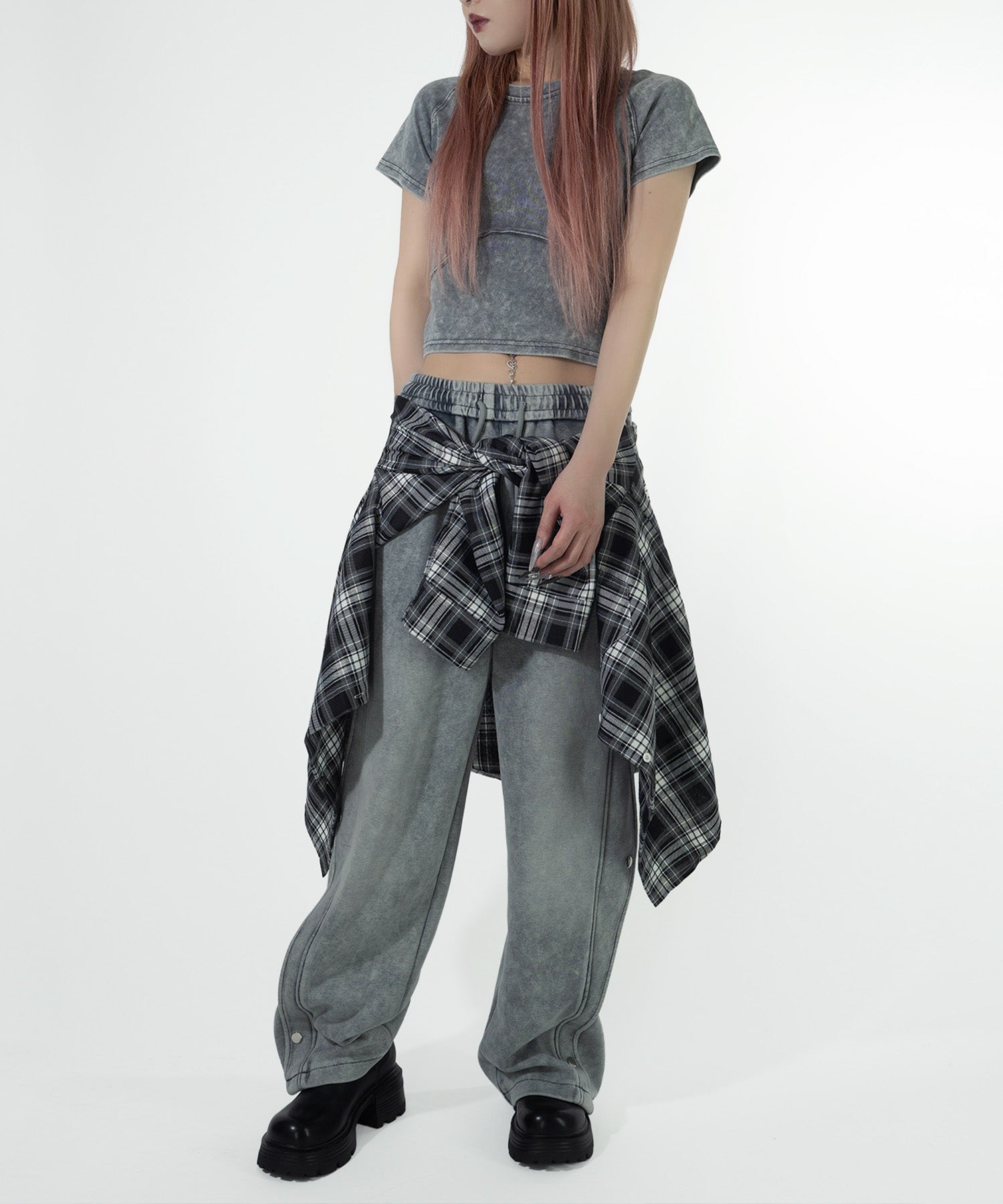 切替ウォッシュドTシャツ