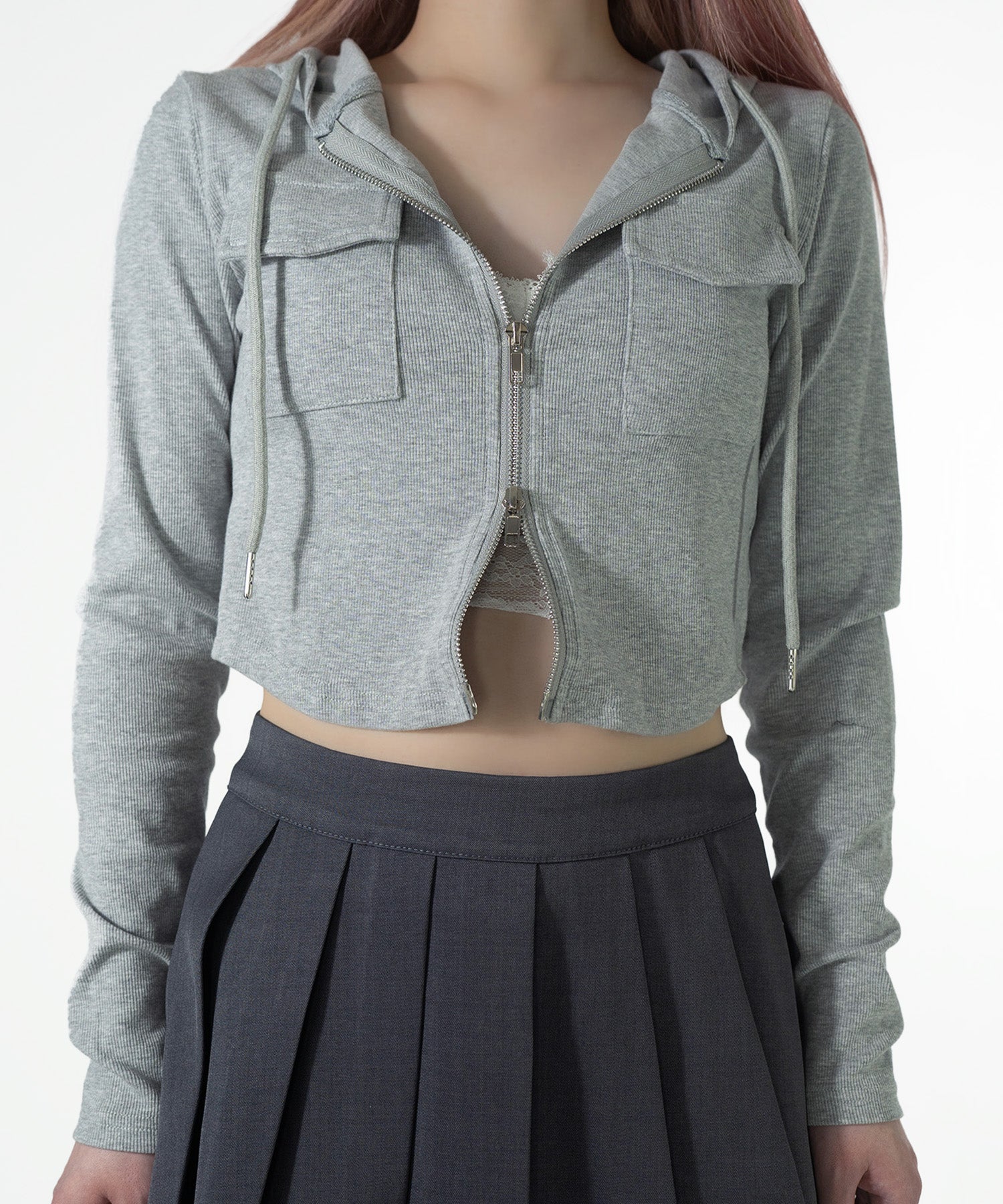 ダブルジップフードパーカー