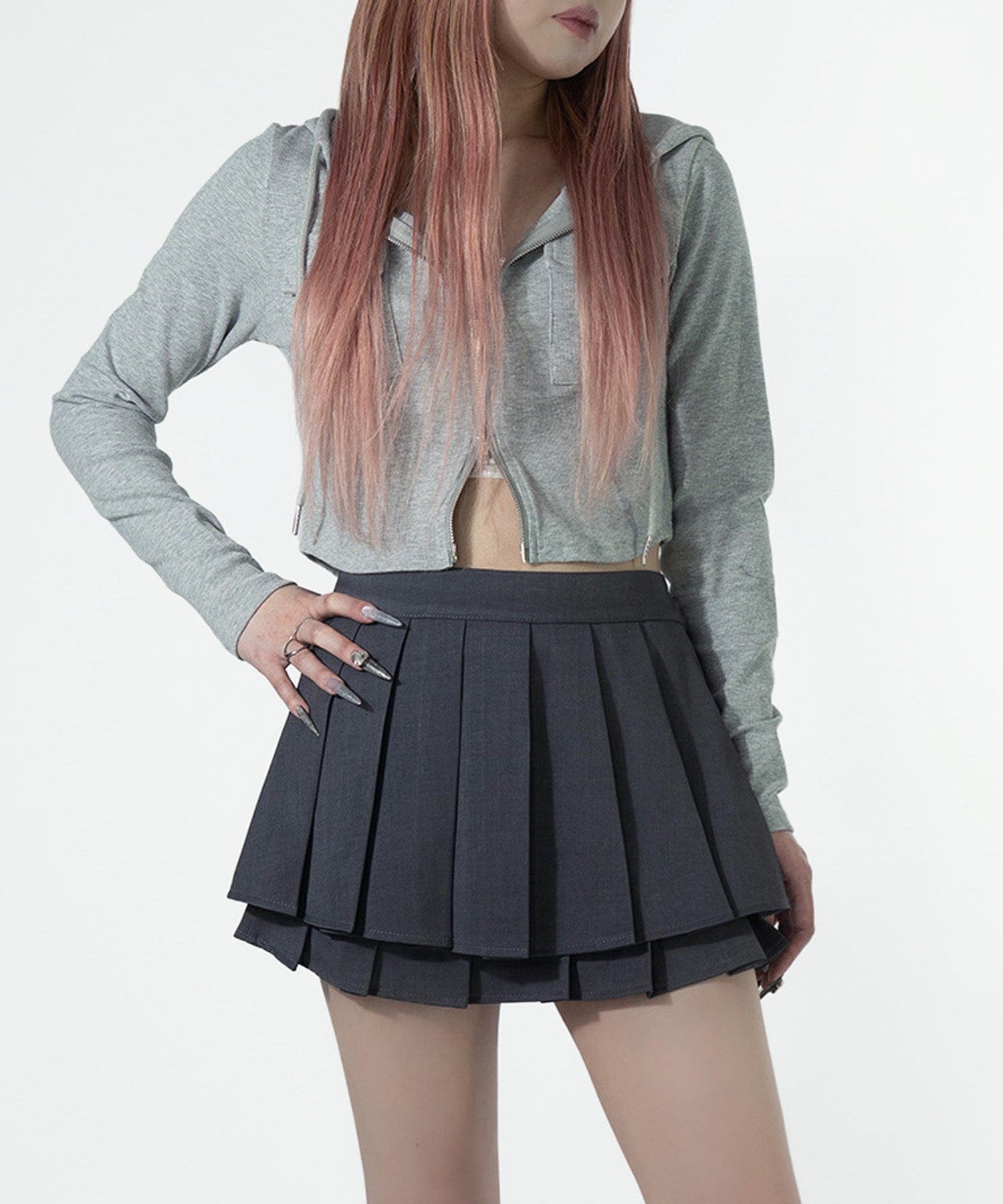 ダブルジップフードパーカー