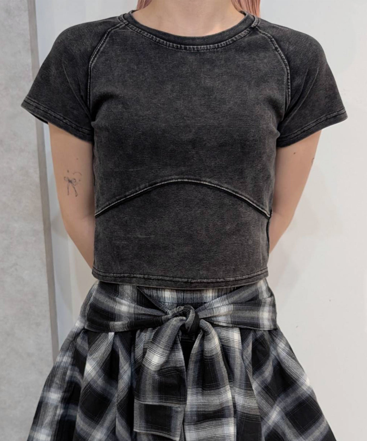 切替ウォッシュドTシャツ