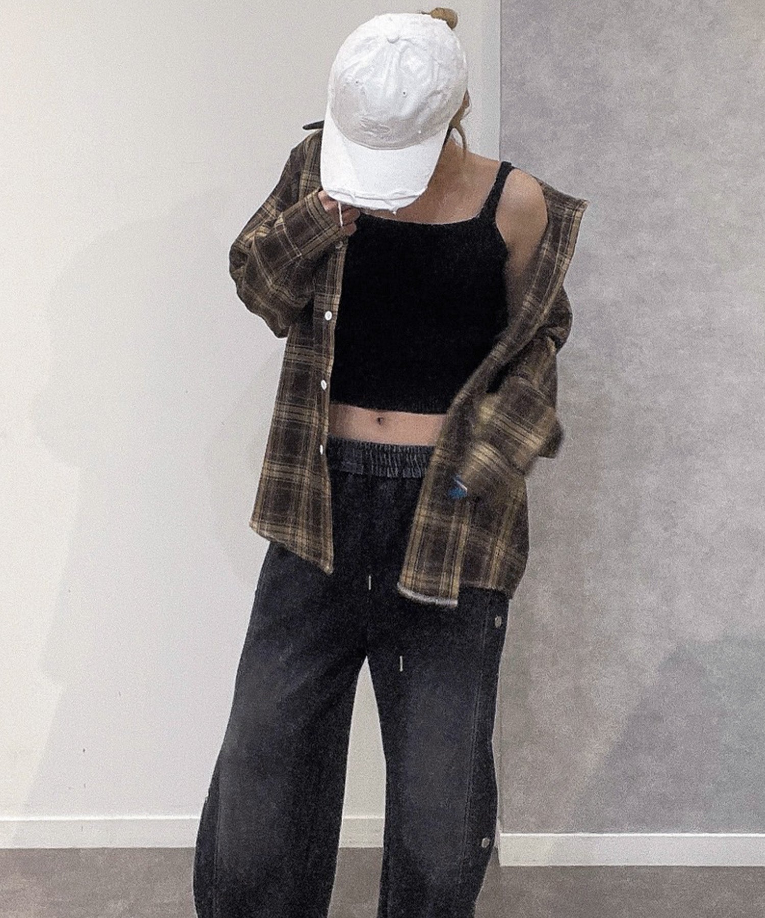 オーバーサイズチェックシャツ