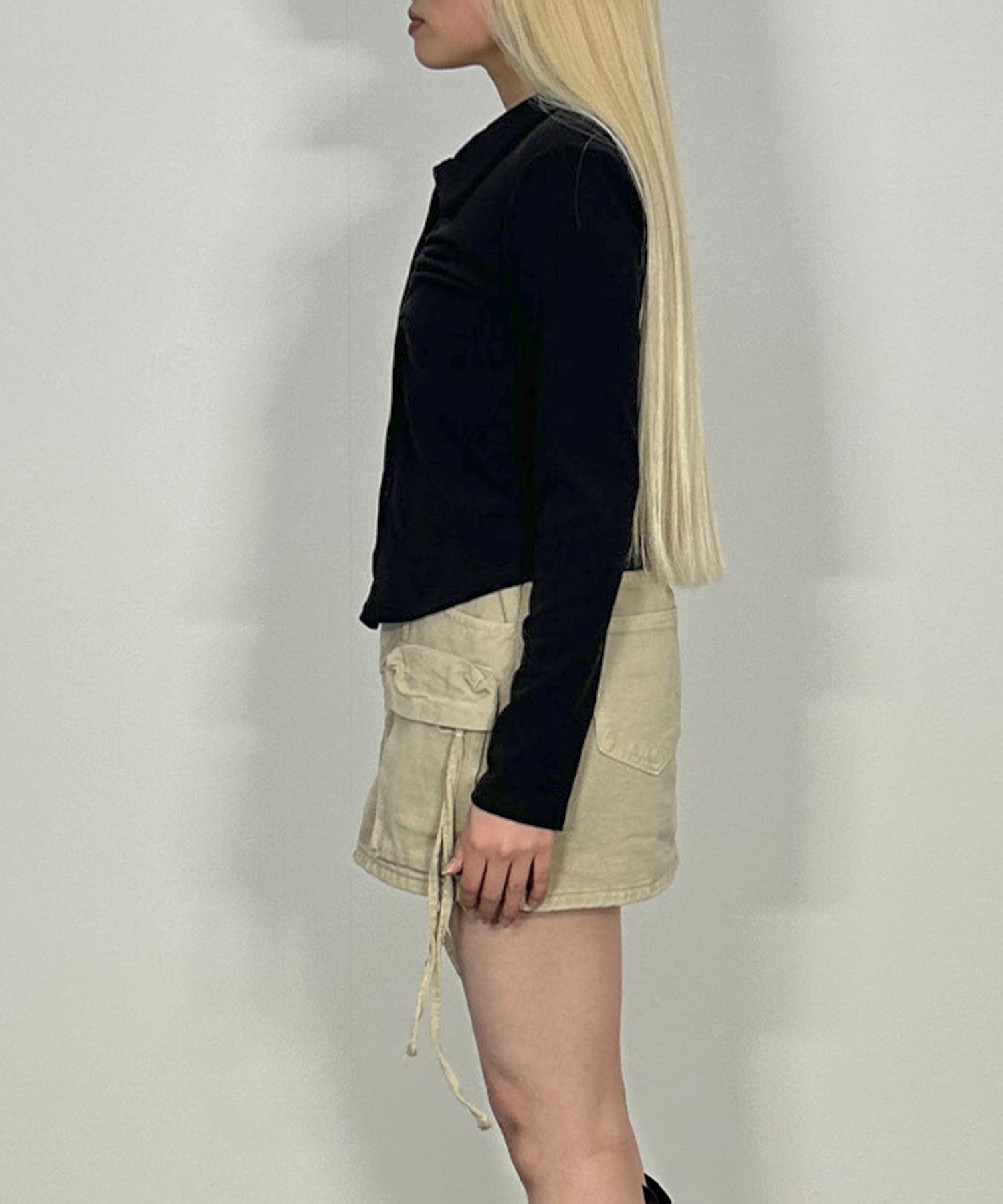 ボタンシャーリングシャツデザイントップス