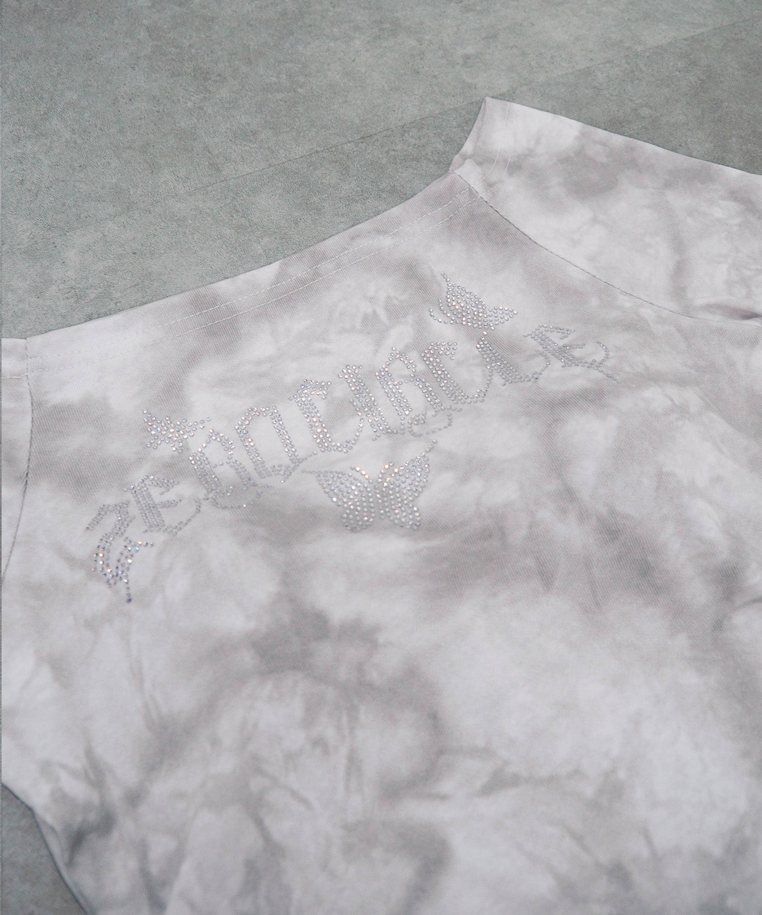 2wayラインストーンロゴトップス