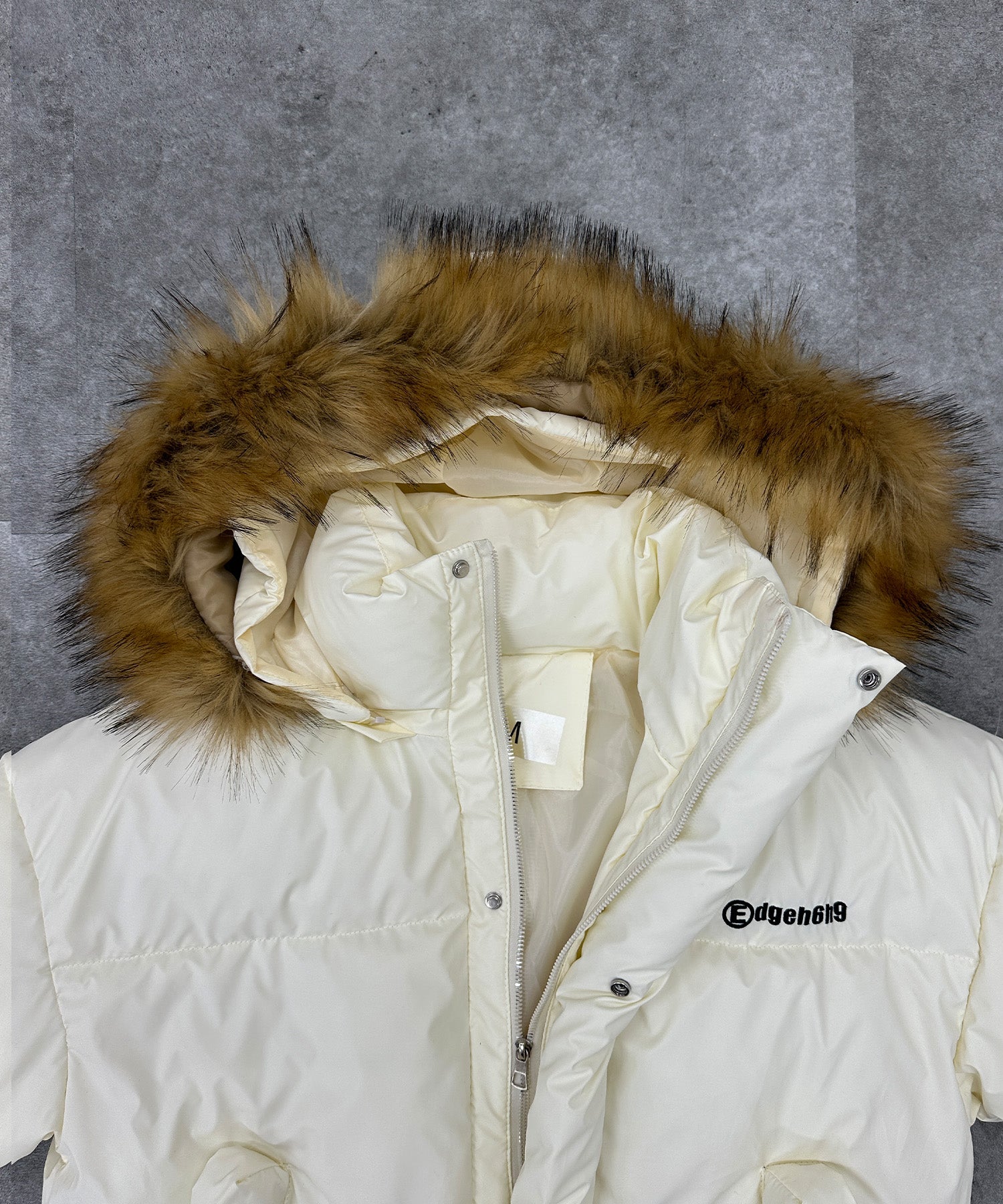 PUレザーコットンダウンジャケット