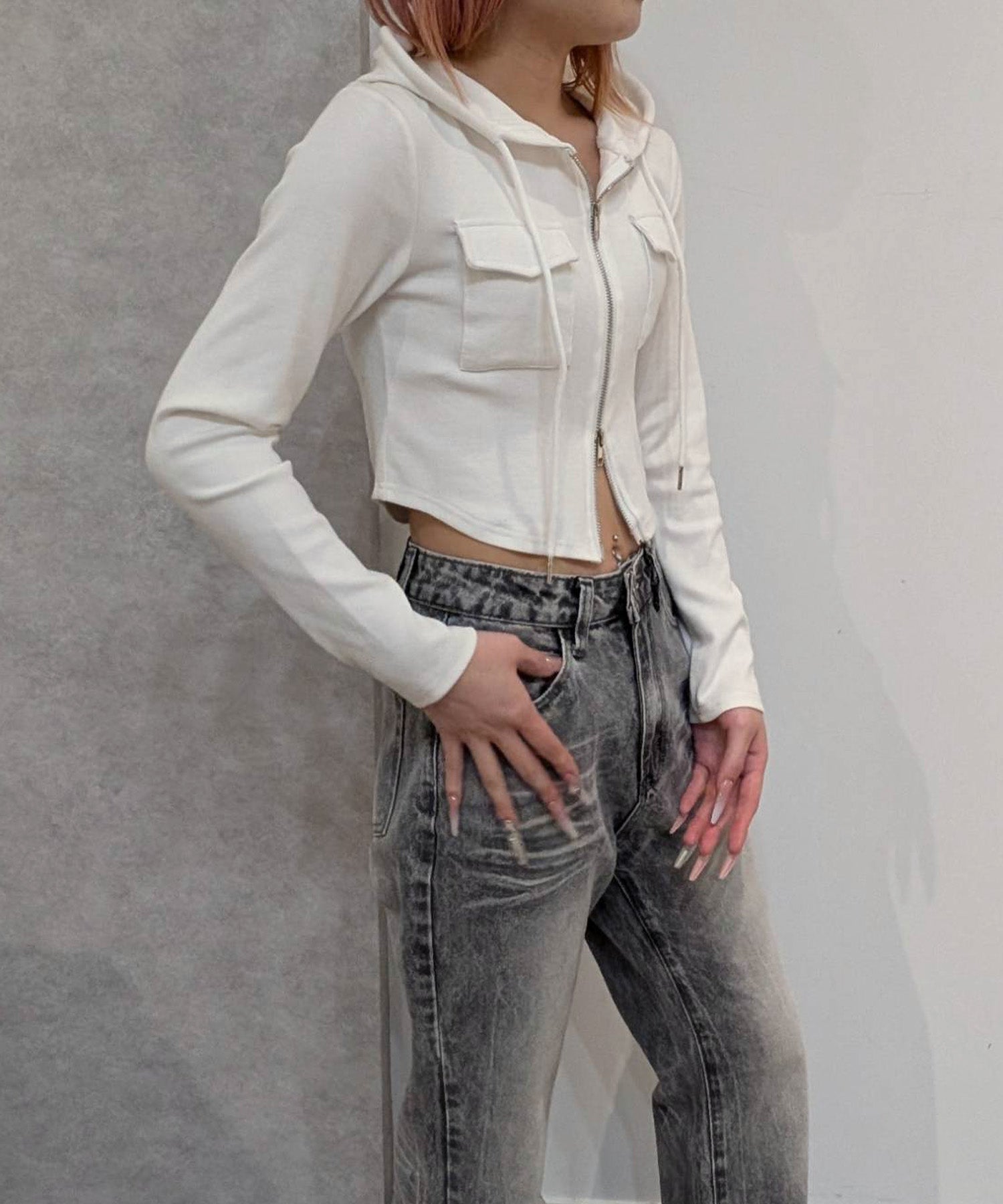 ダブルジップフードパーカー