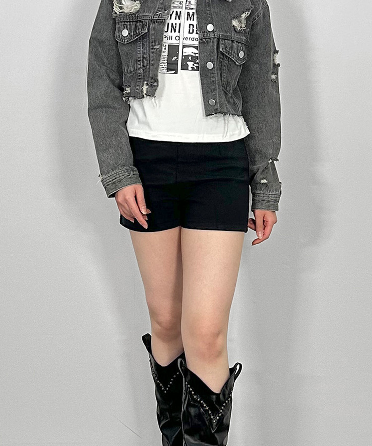 ブラックH/Wショートパンツ