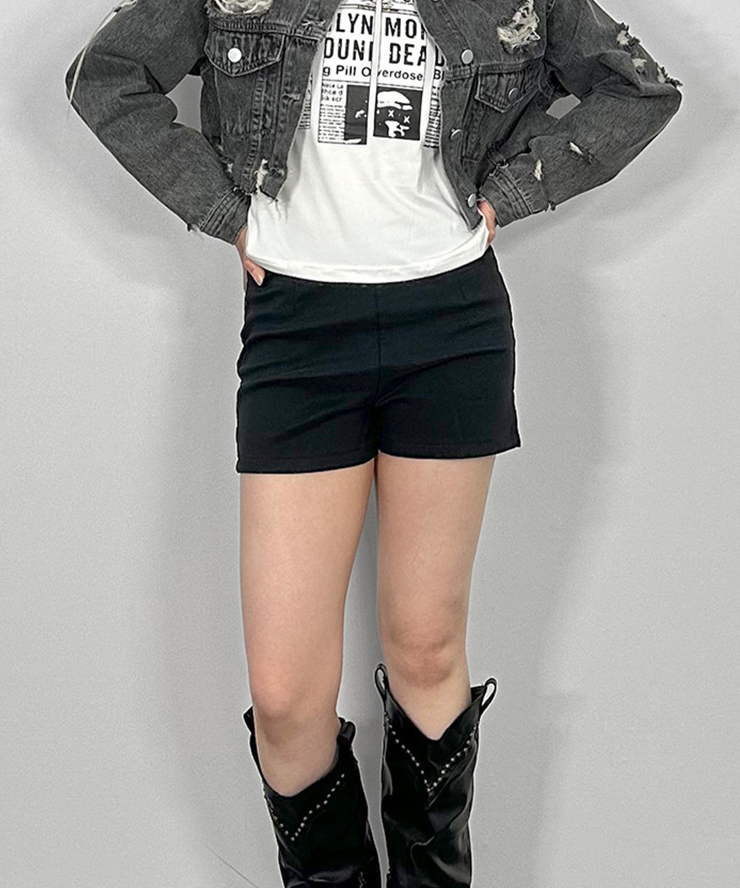 ブラックH/Wショートパンツ