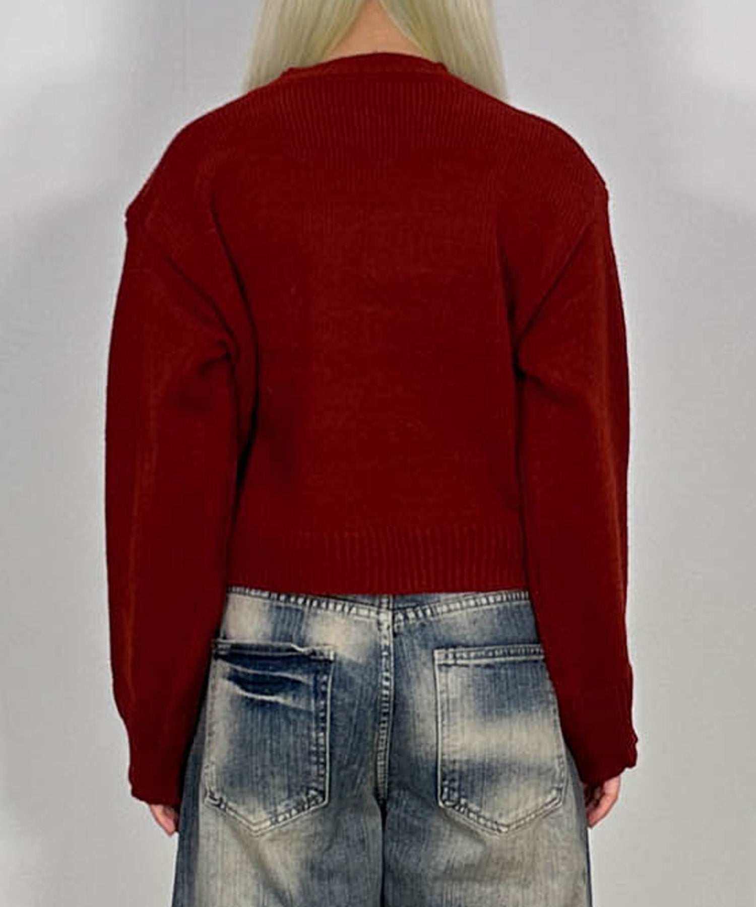 パッチデザインニットプルオーバー