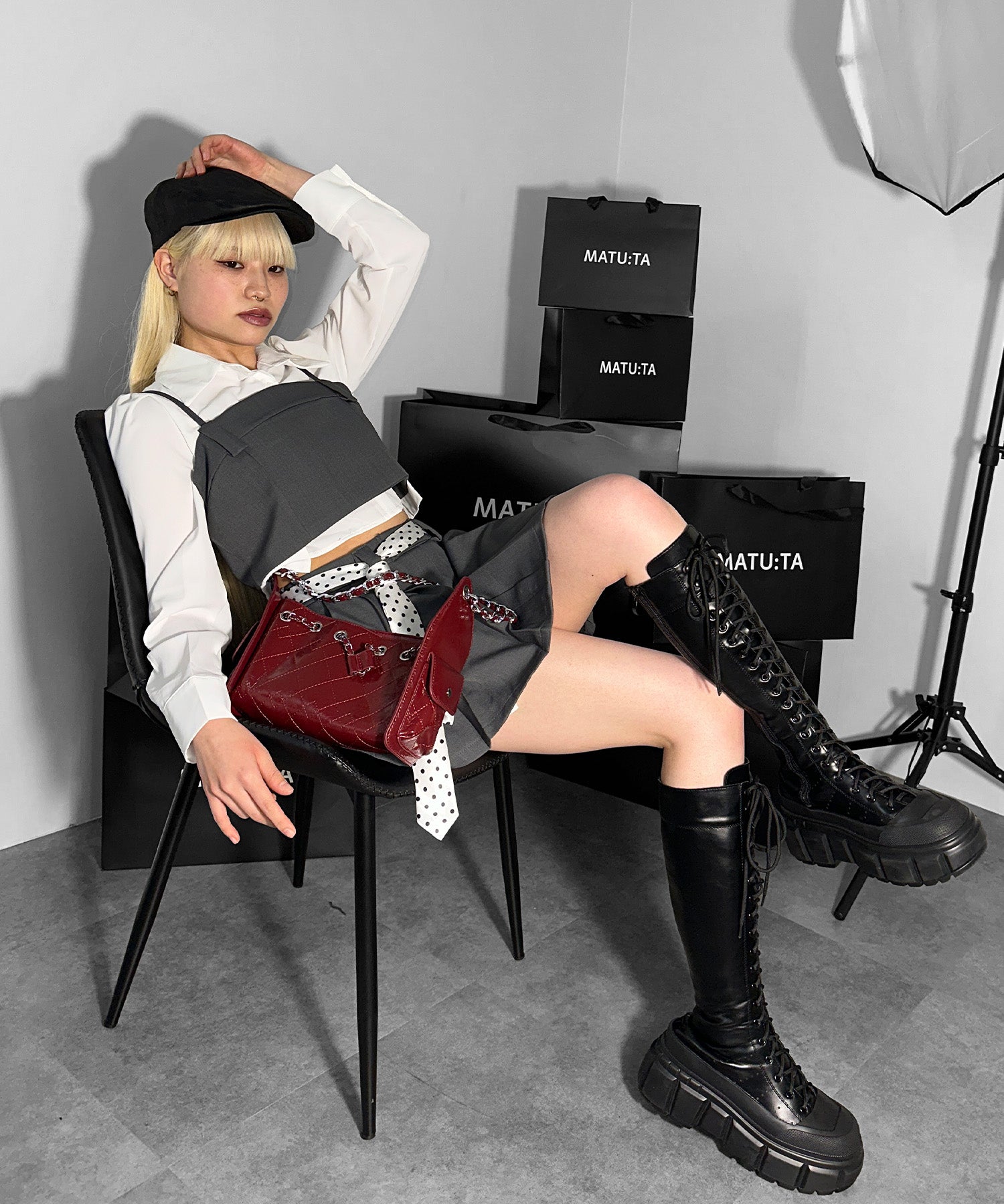 シャツレイヤードデザインセットアップ