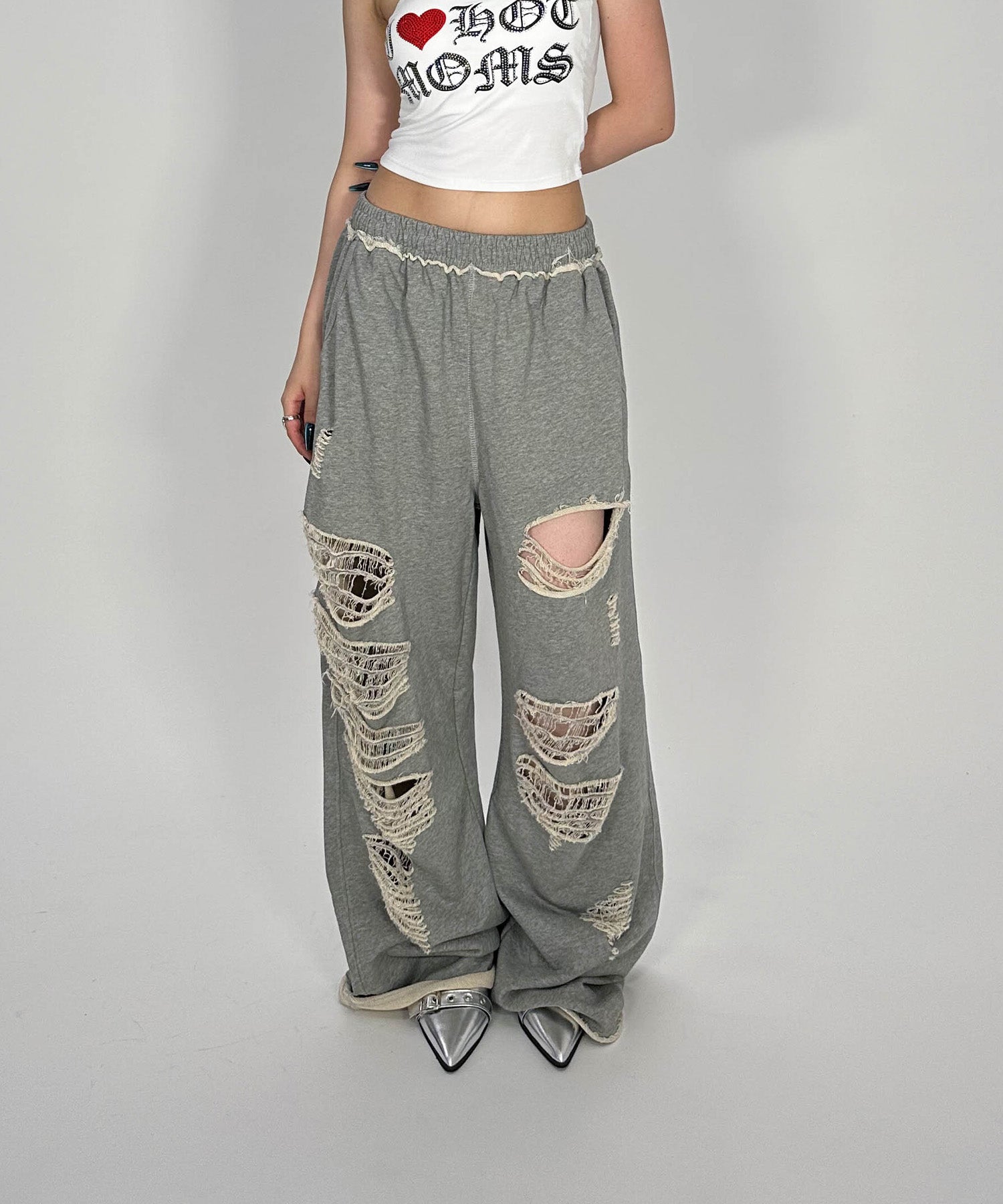 ダメージスウェットパンツ