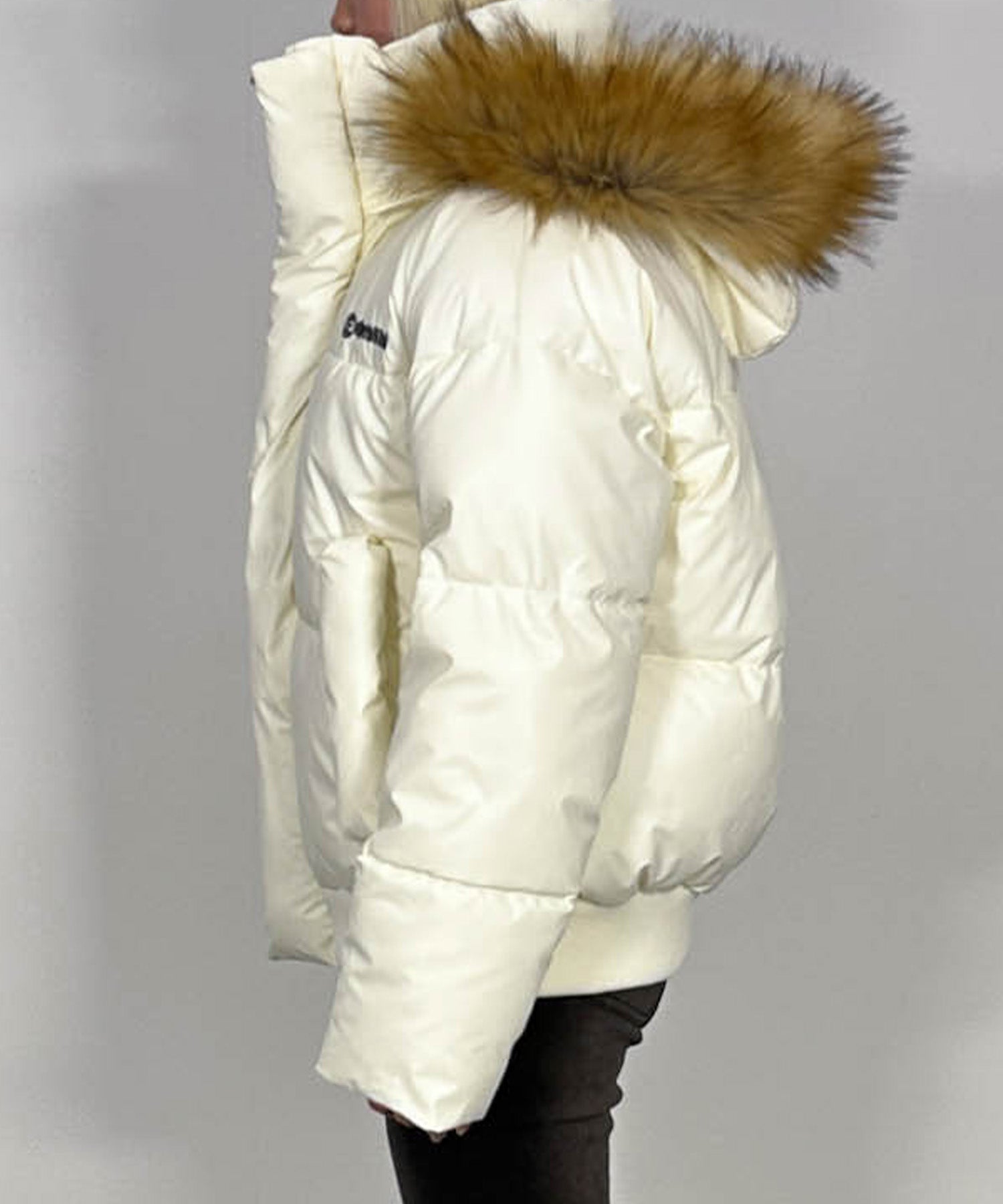 PUレザーコットンダウンジャケット