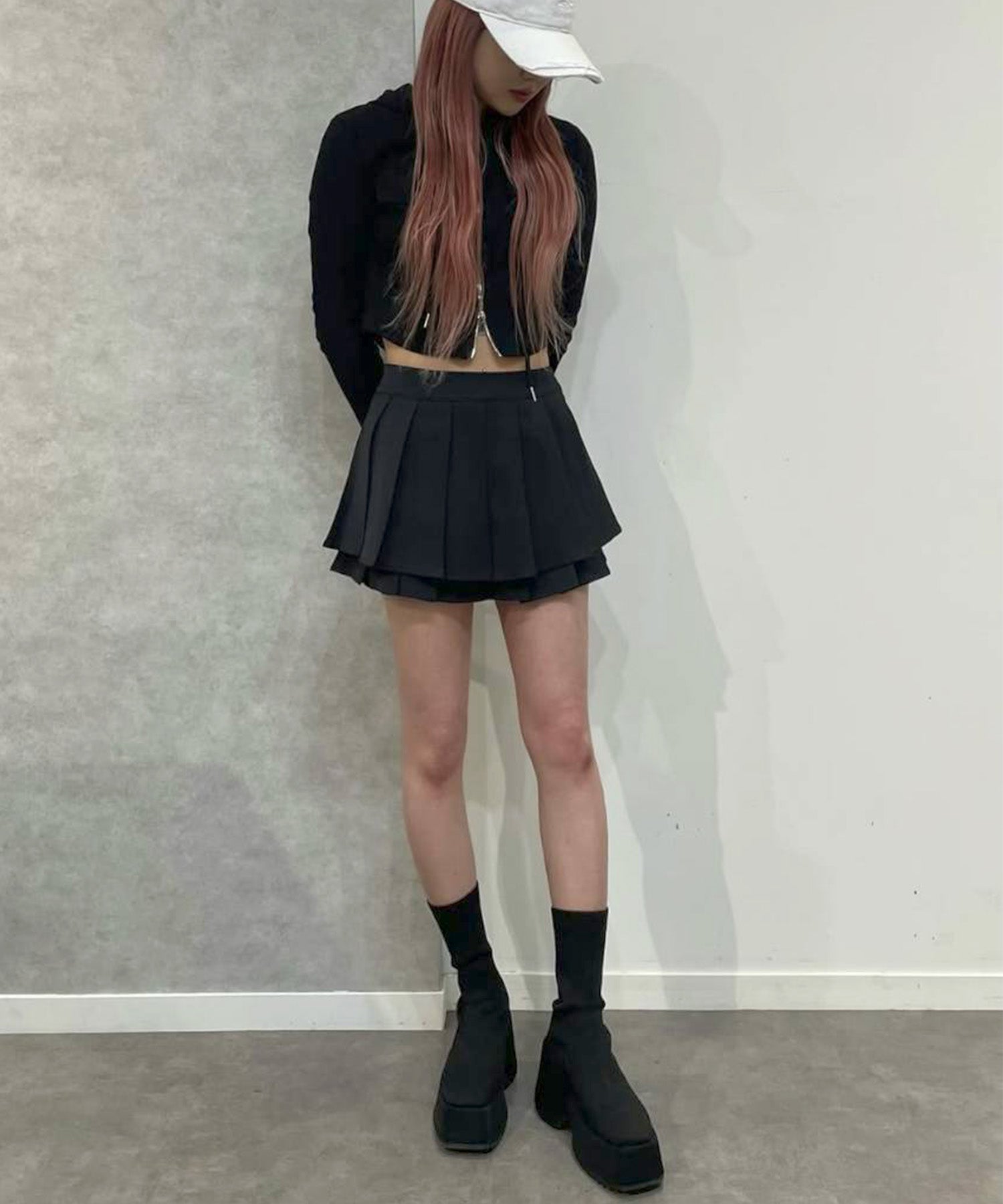 レイヤードプリーツスカート