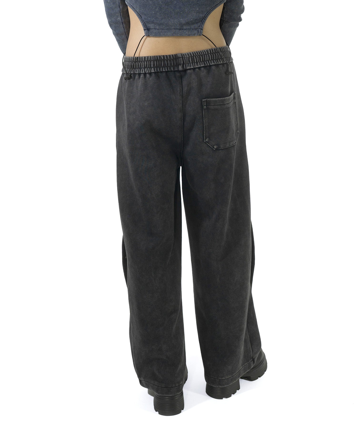 サイドボタンデザイン スウェットパンツ