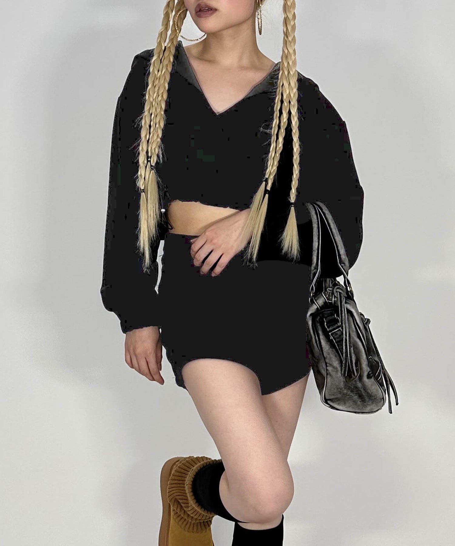 フード付きスウェットセットアップ