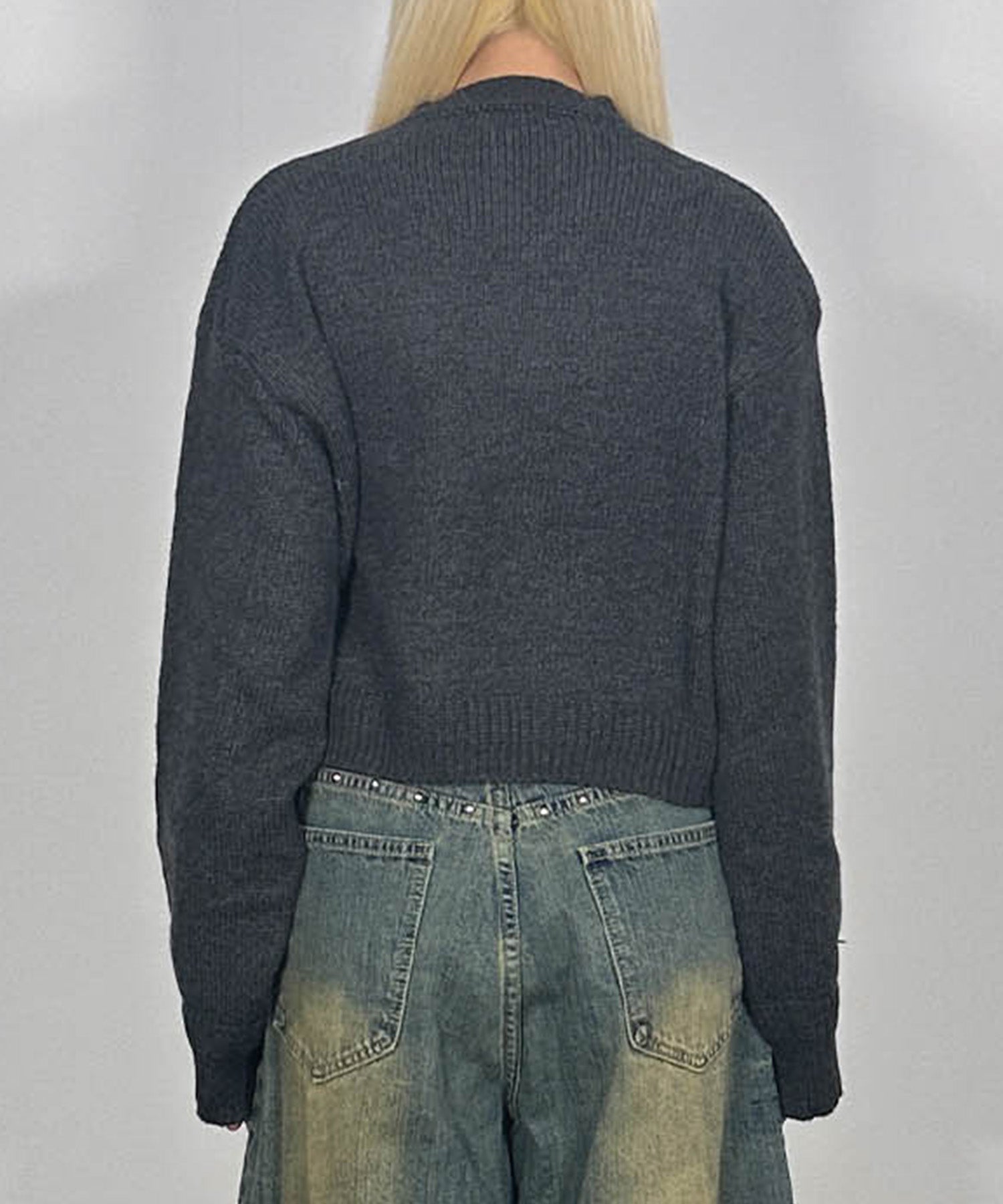 パッチデザインニットプルオーバー