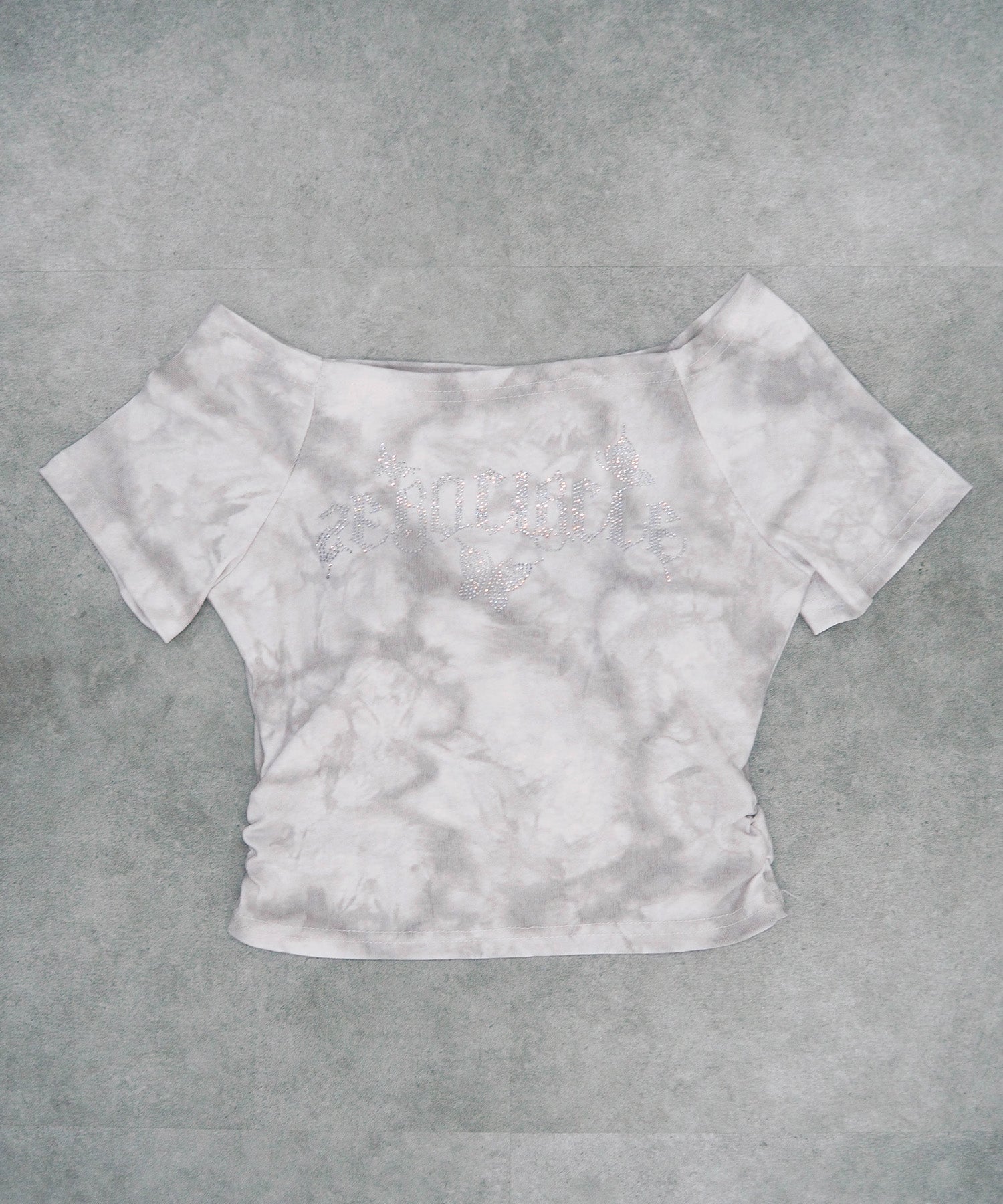 2wayラインストーンロゴトップス