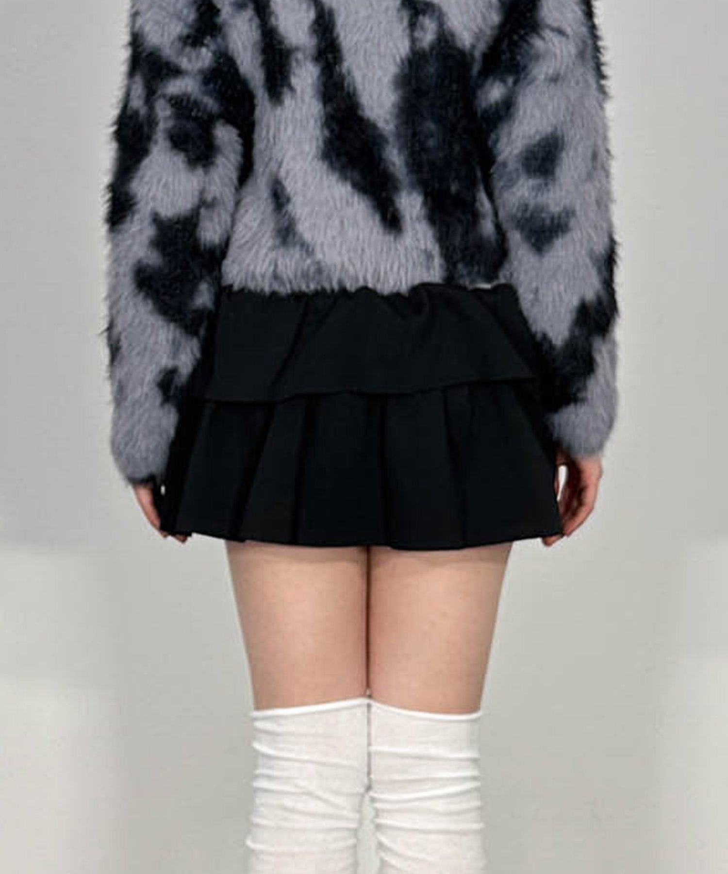 バイカラーフリルスウェットミニスカート