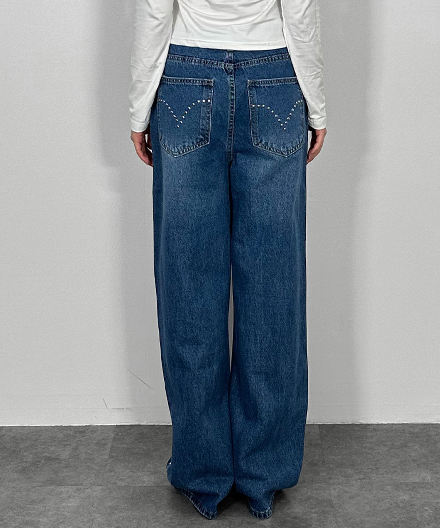 アイレットストレートデニムパンツ