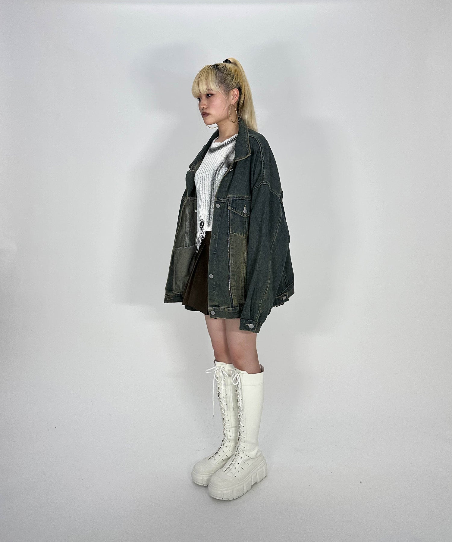 レザープリーツスカート