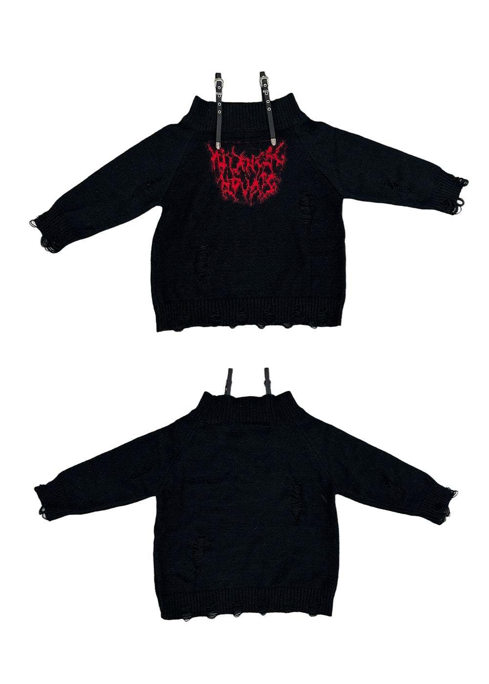 ショルダーベルトダメージニット