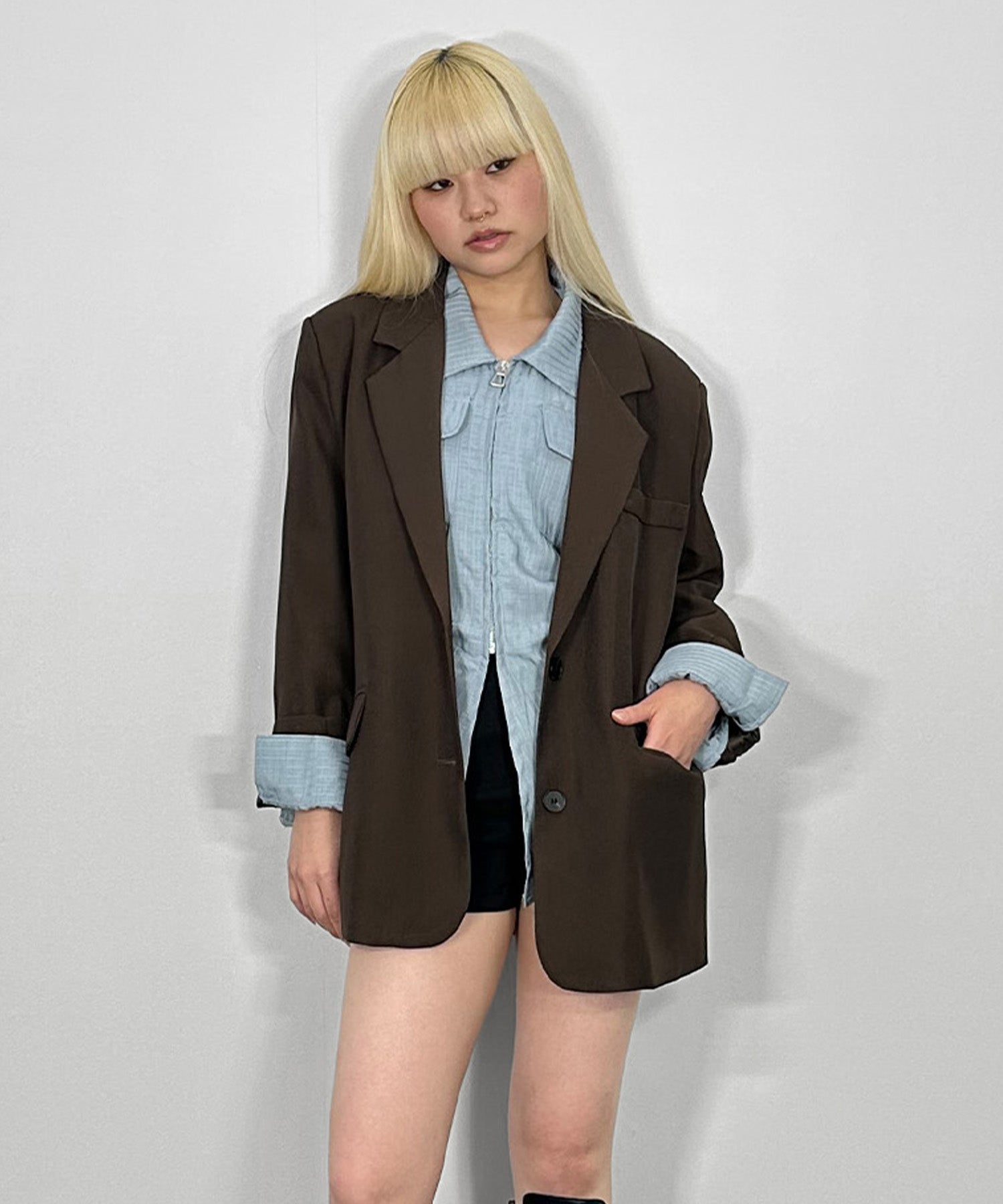 ウエストシェイプジップシャツ