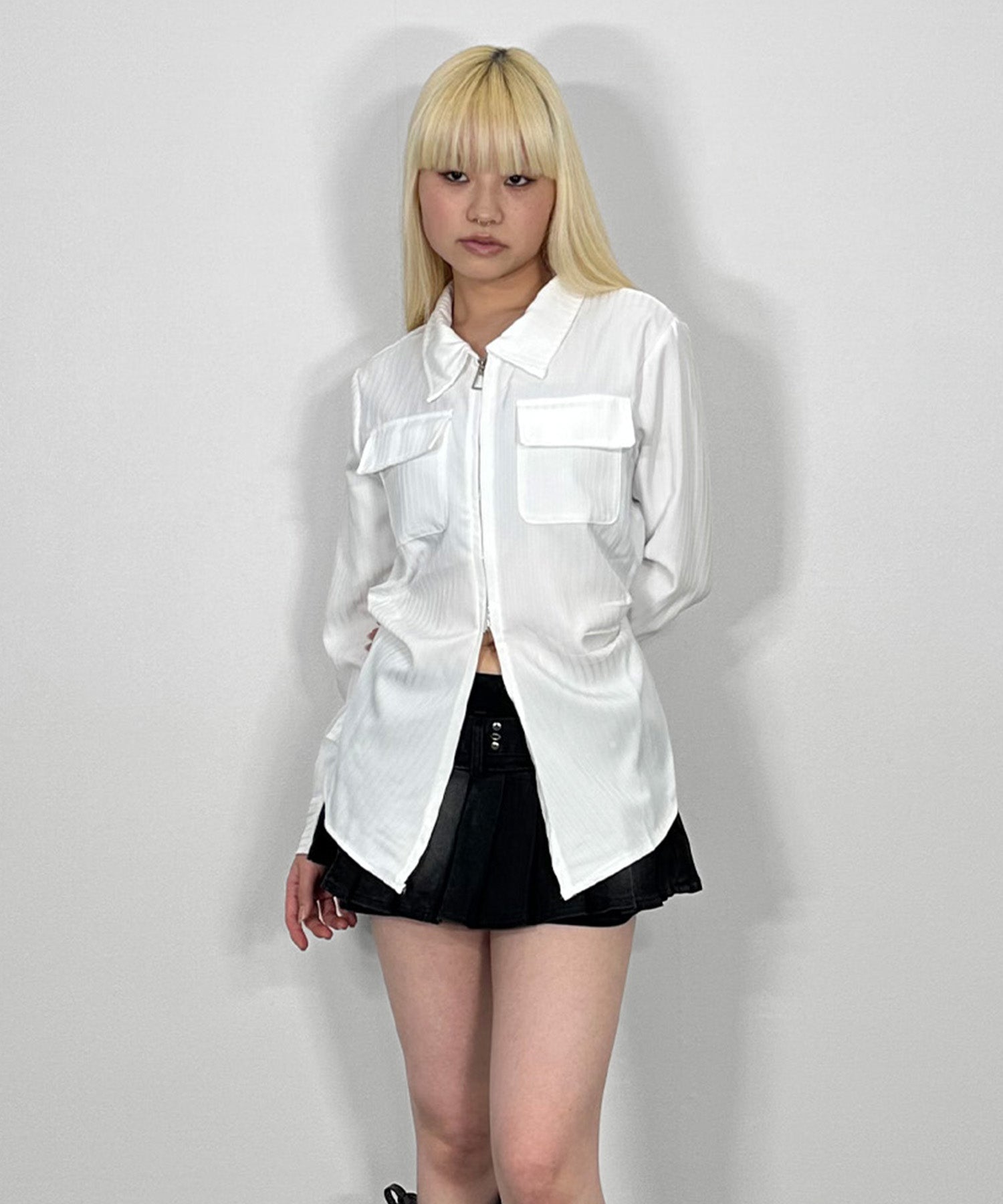 ウエストシェイプジップシャツ