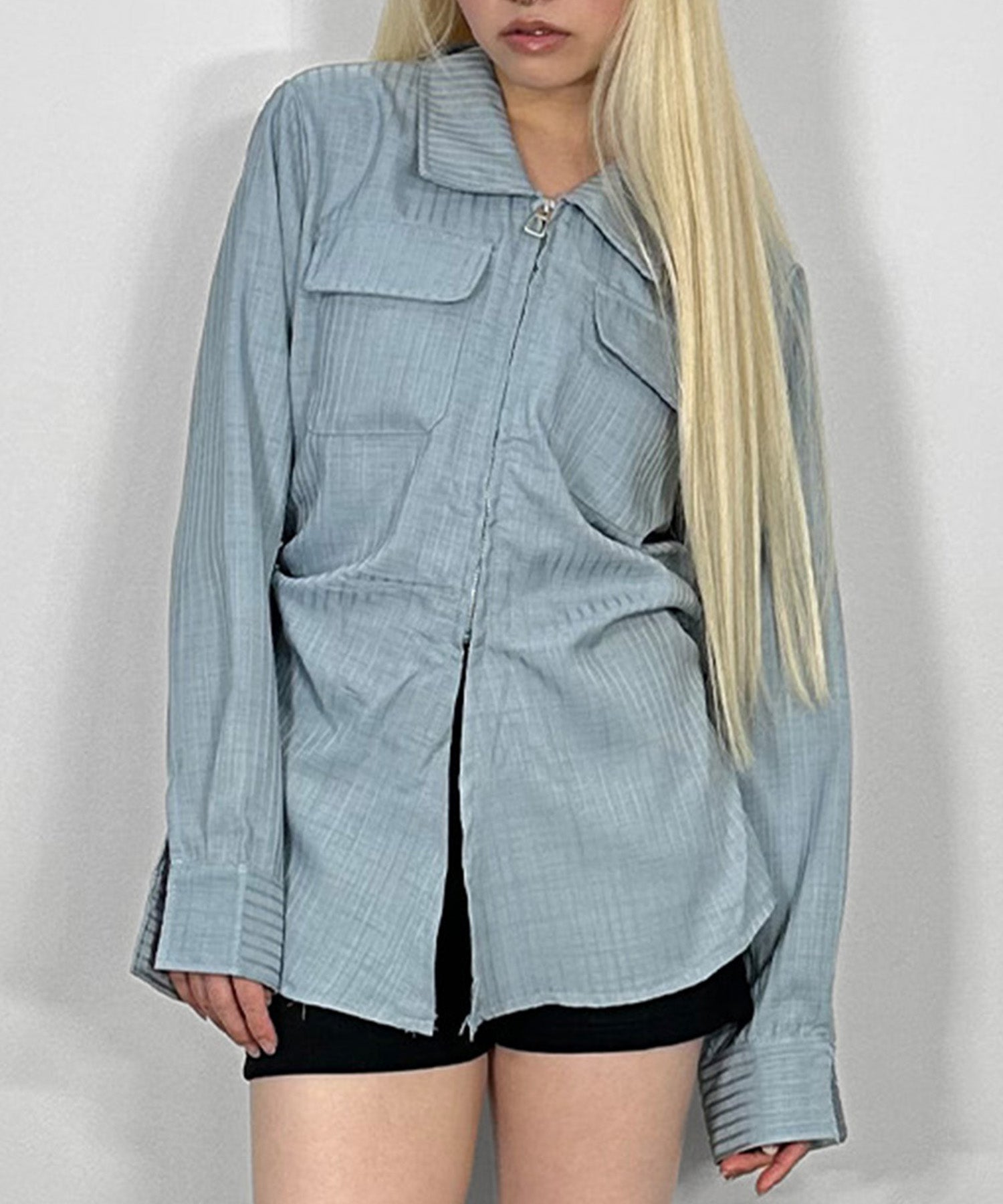 ウエストシェイプジップシャツ