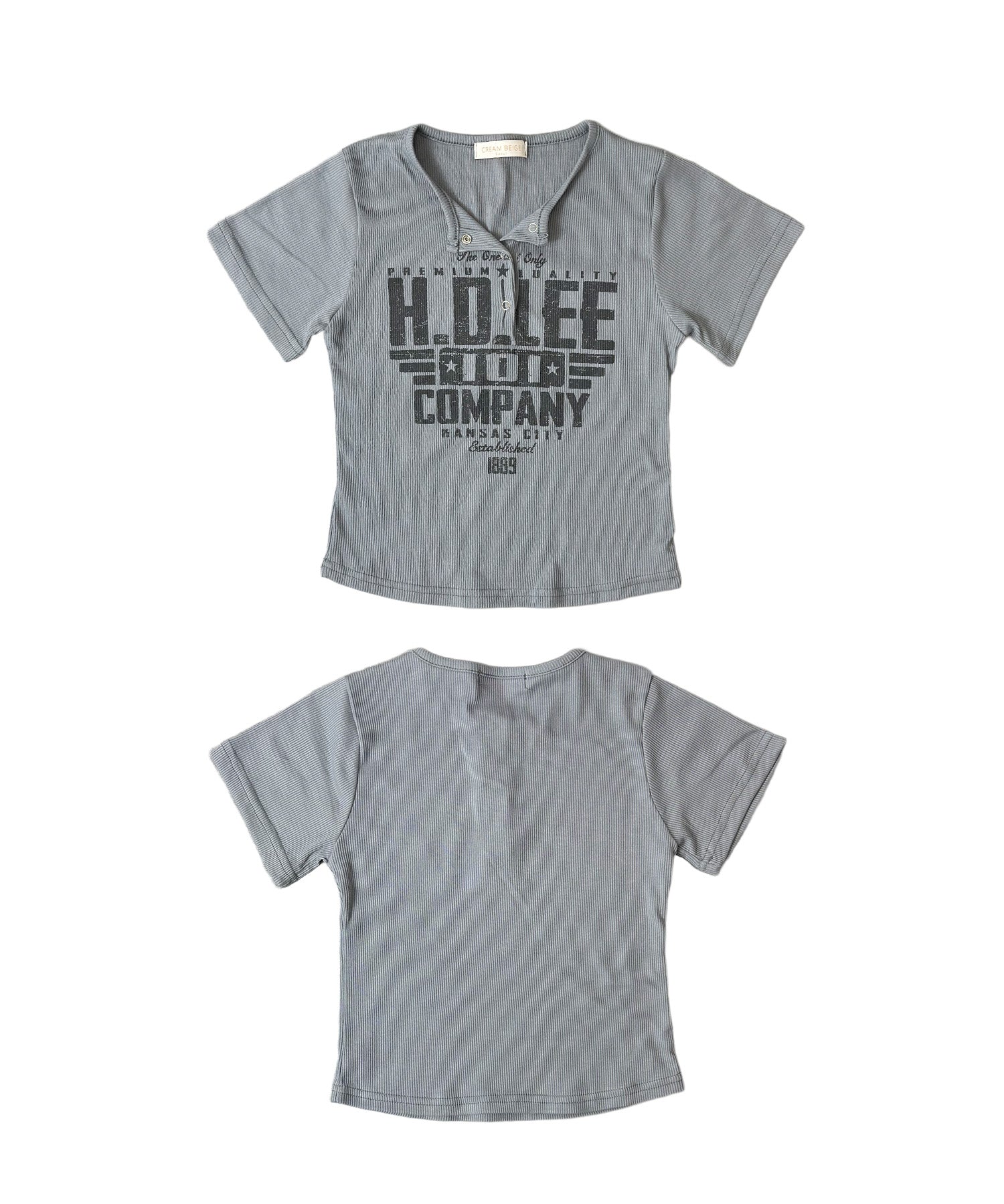 ヘンリーネックロゴプリントＴシャツ