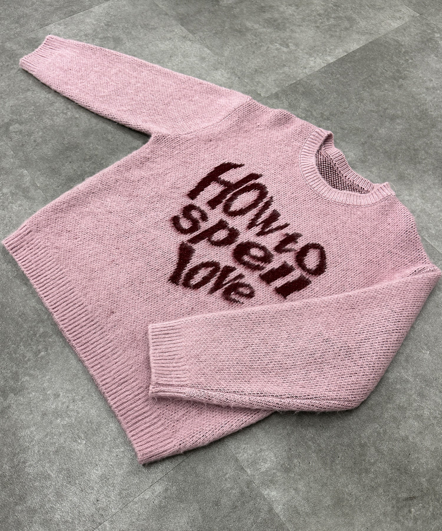 ハートレタリングニット