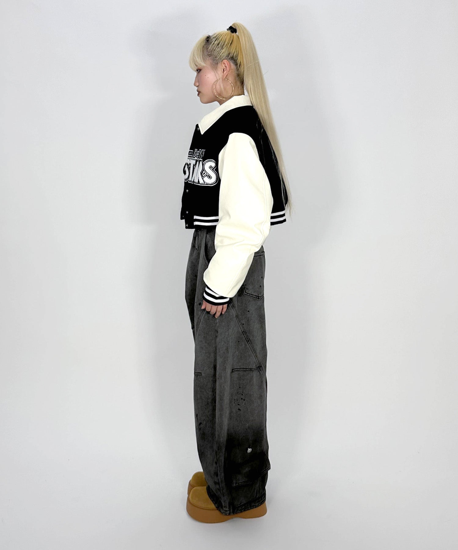 BAYSTARS ライセンス商品] CROPPED VARSITY JACKET