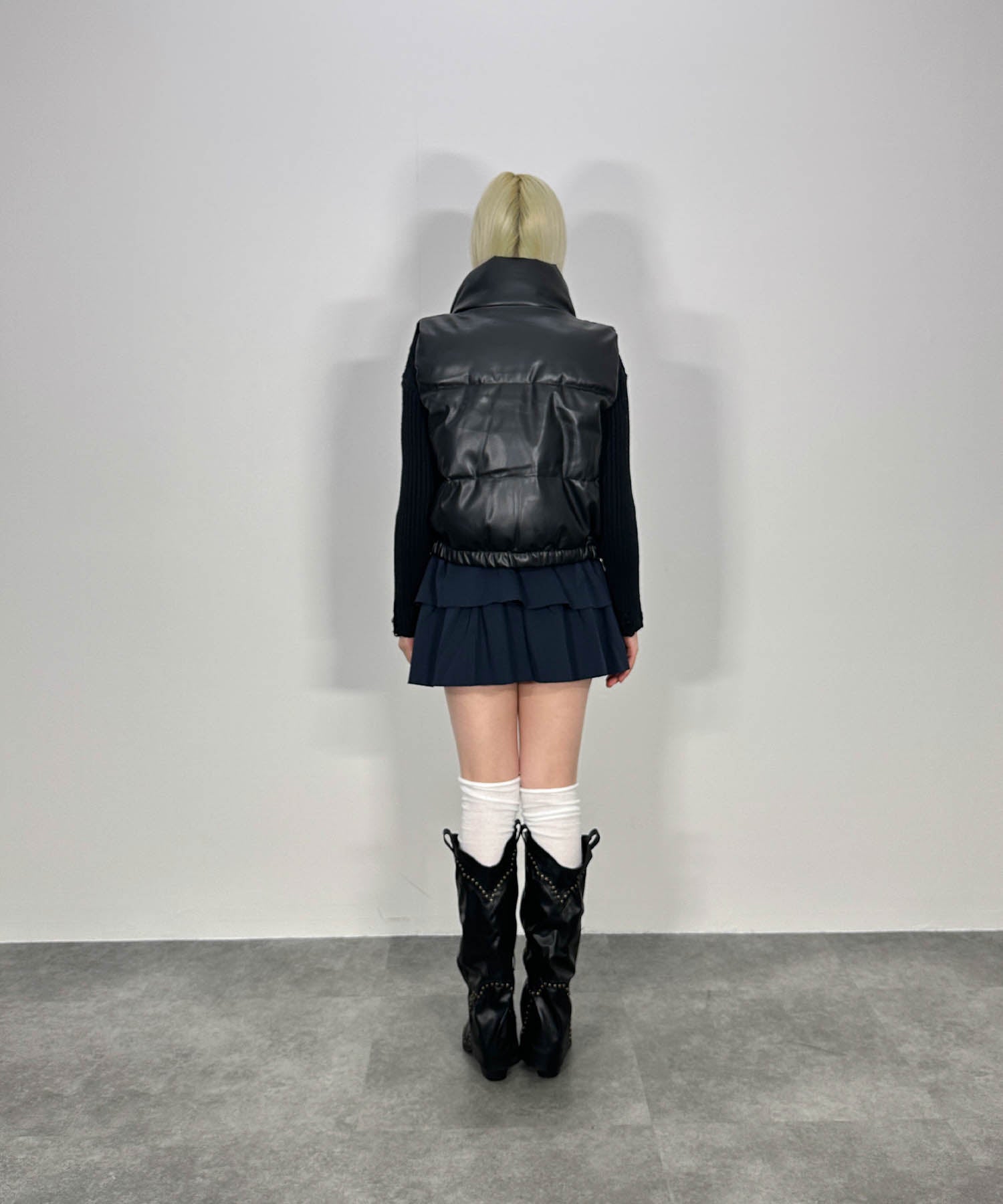 バイカラーフリルスウェットミニスカート