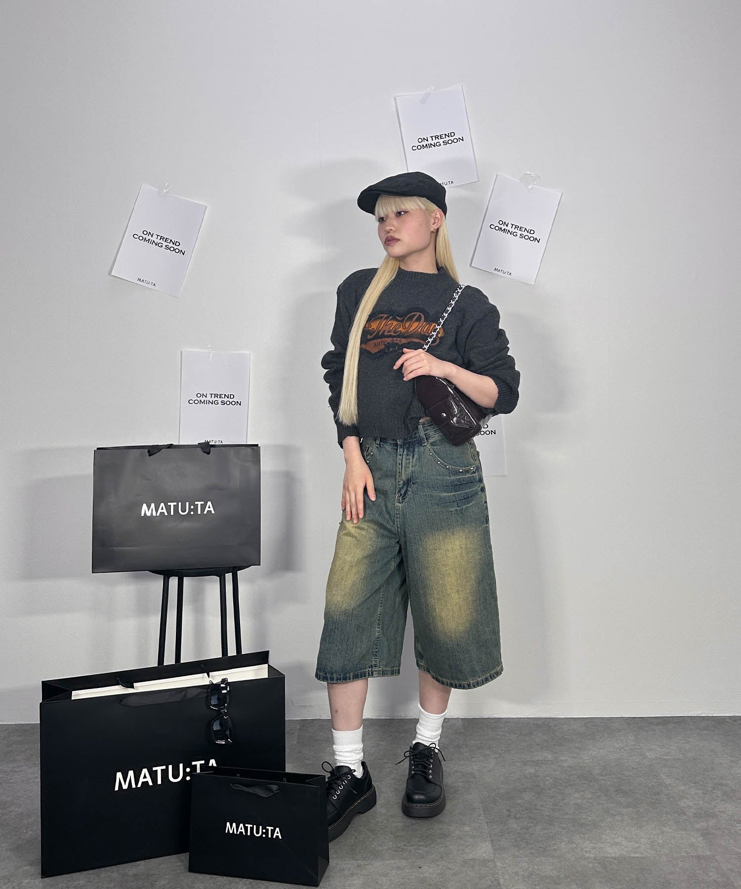 パッチデザインニットプルオーバー