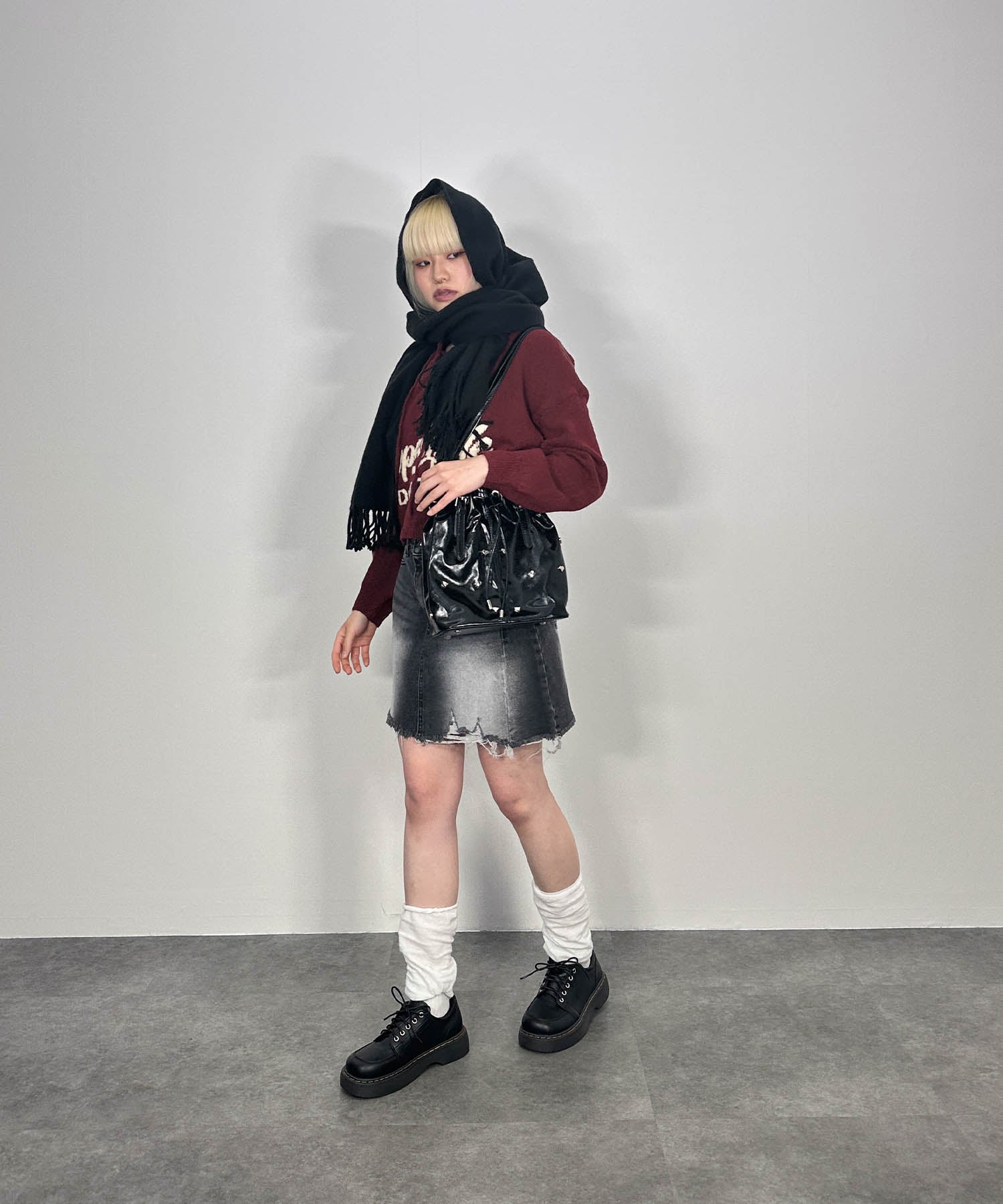 ヴィンテージ風セミデニムスカート