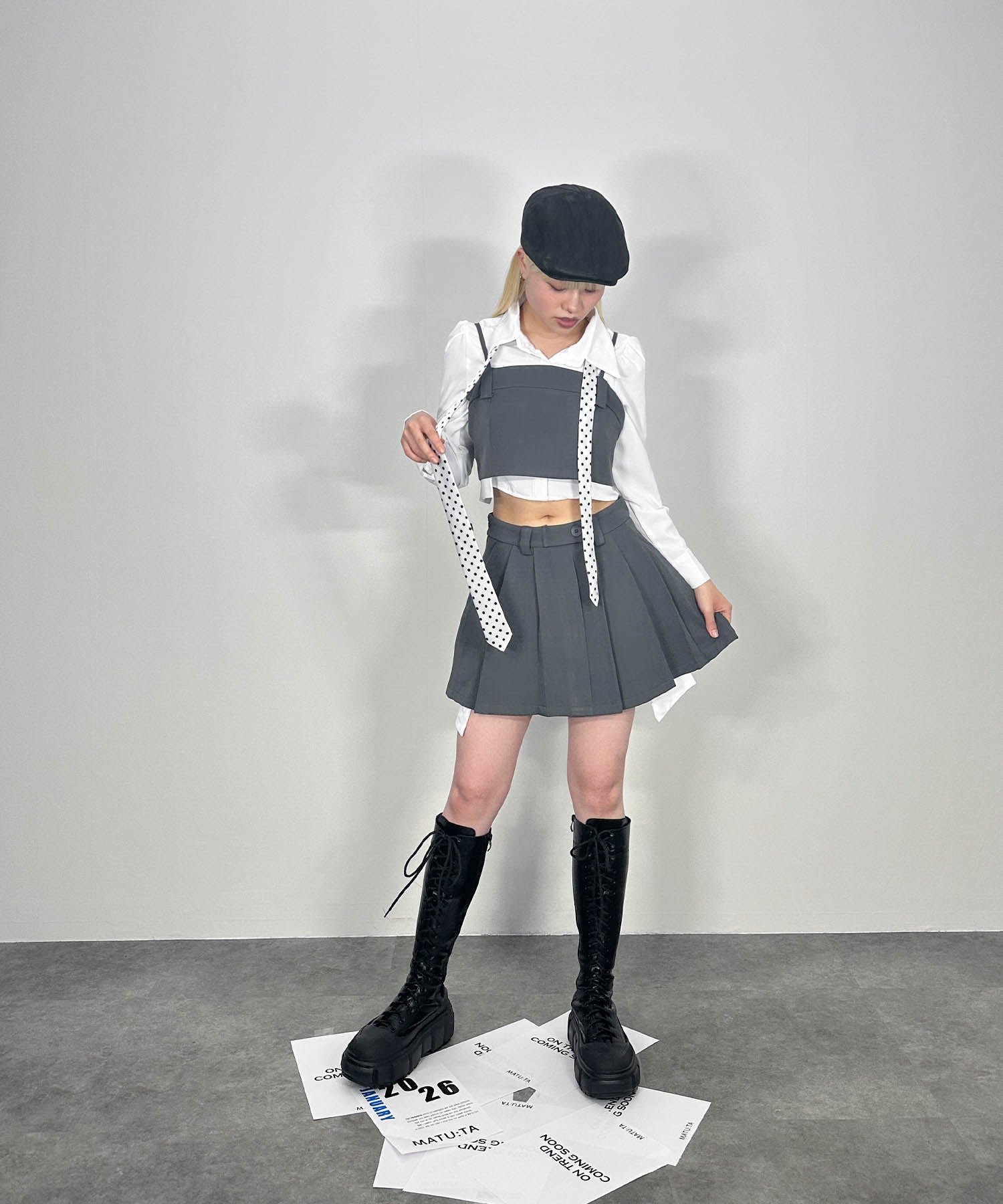 シャツレイヤードデザインセットアップ