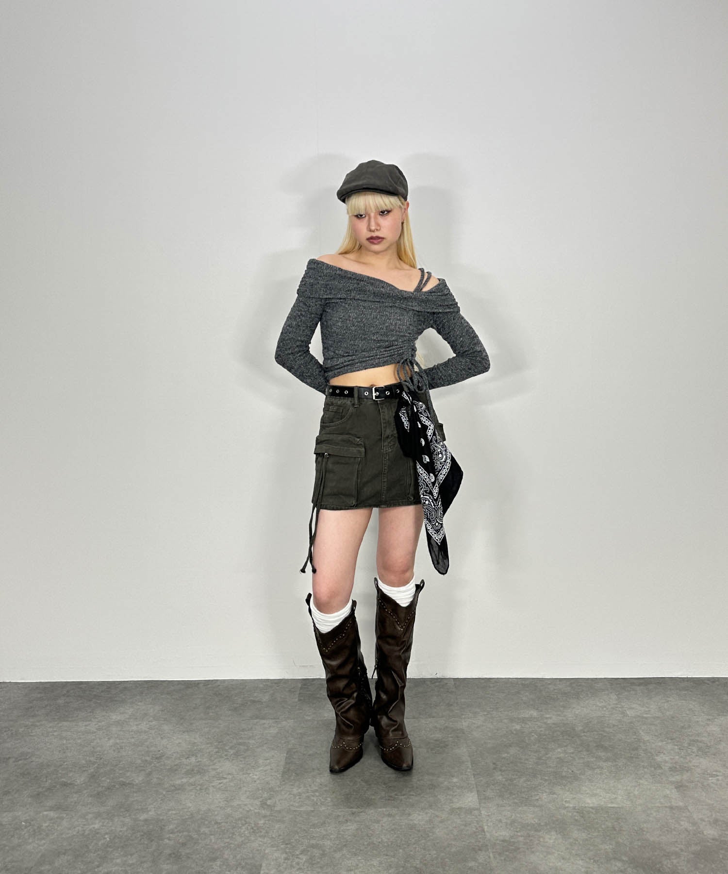 ユーティリティーカーゴデニムスカート