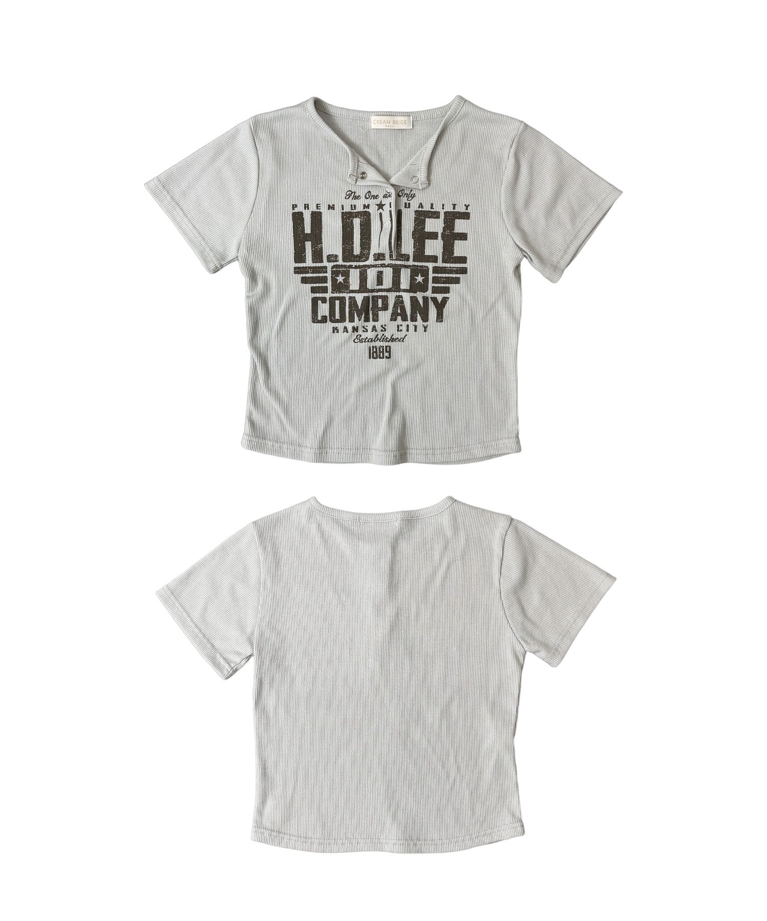ヘンリーネックロゴプリントＴシャツ