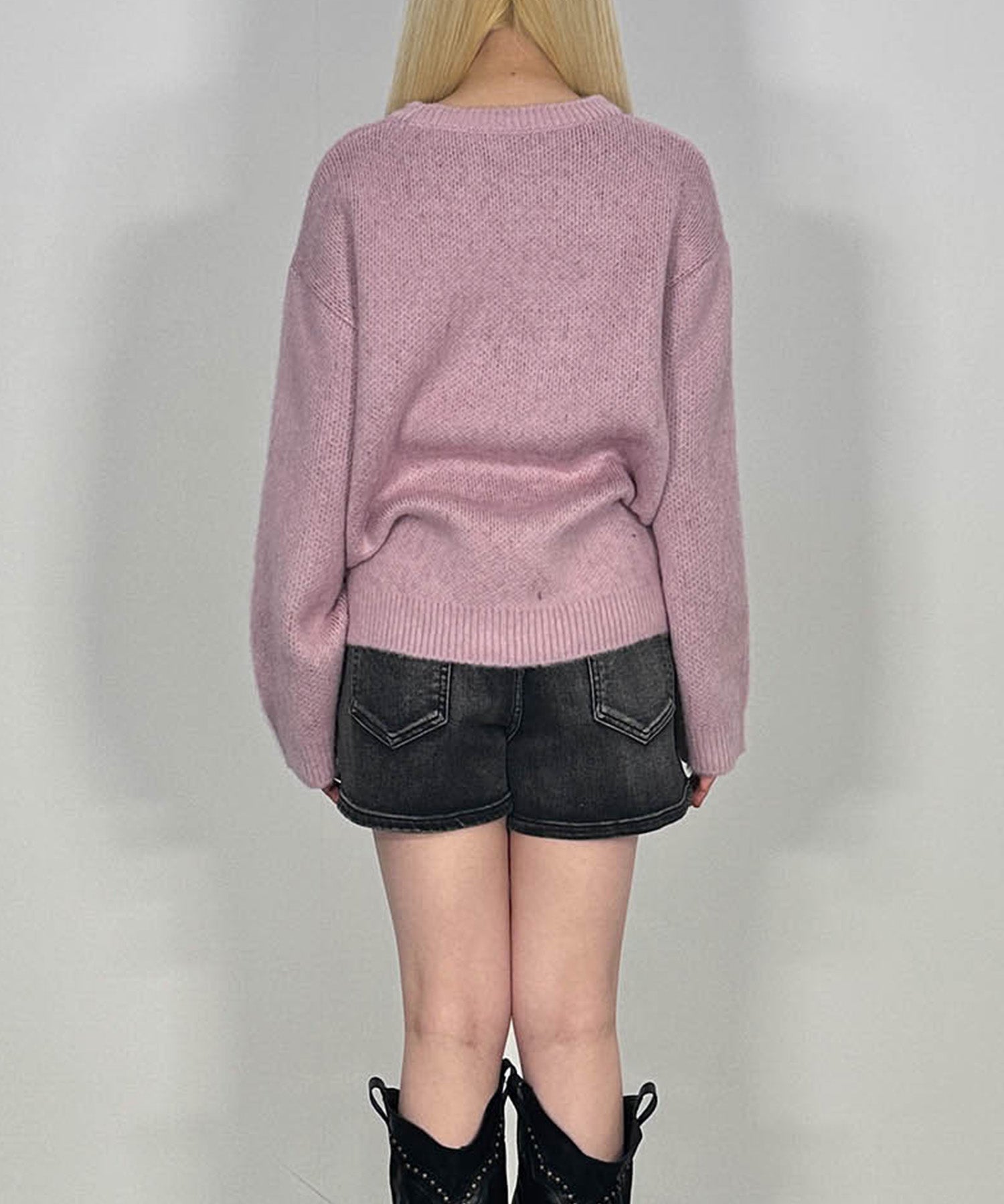 ハートレタリングニット