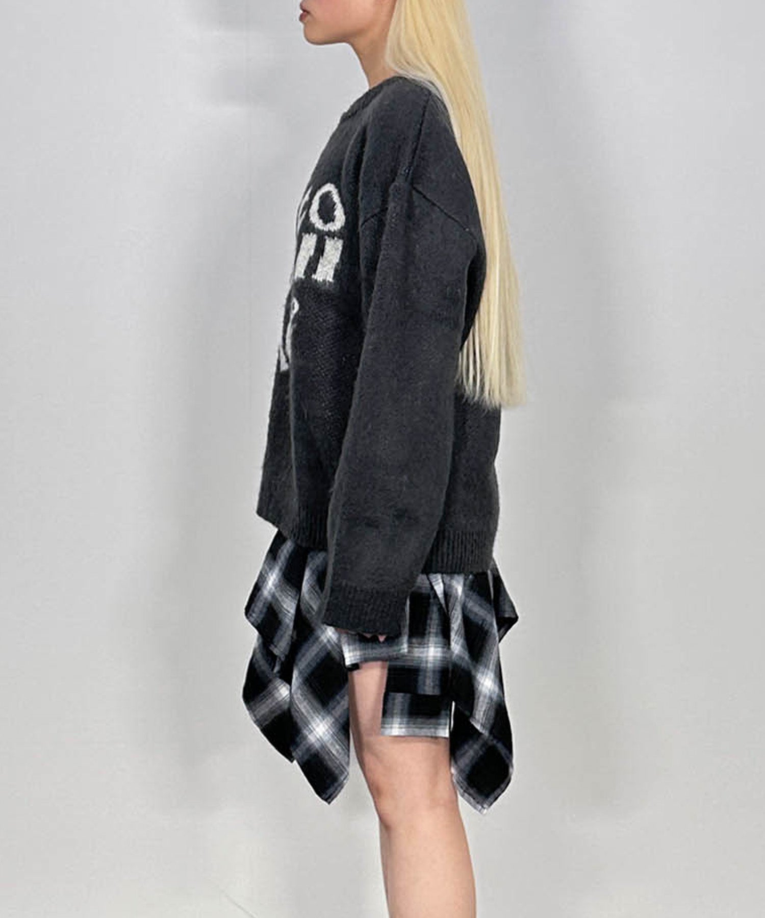 ハートレタリングニット