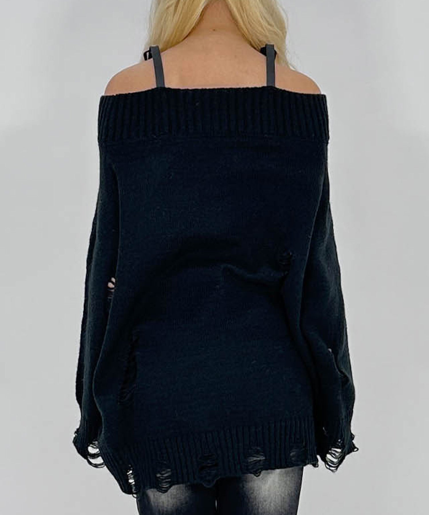 ショルダーベルトダメージニット