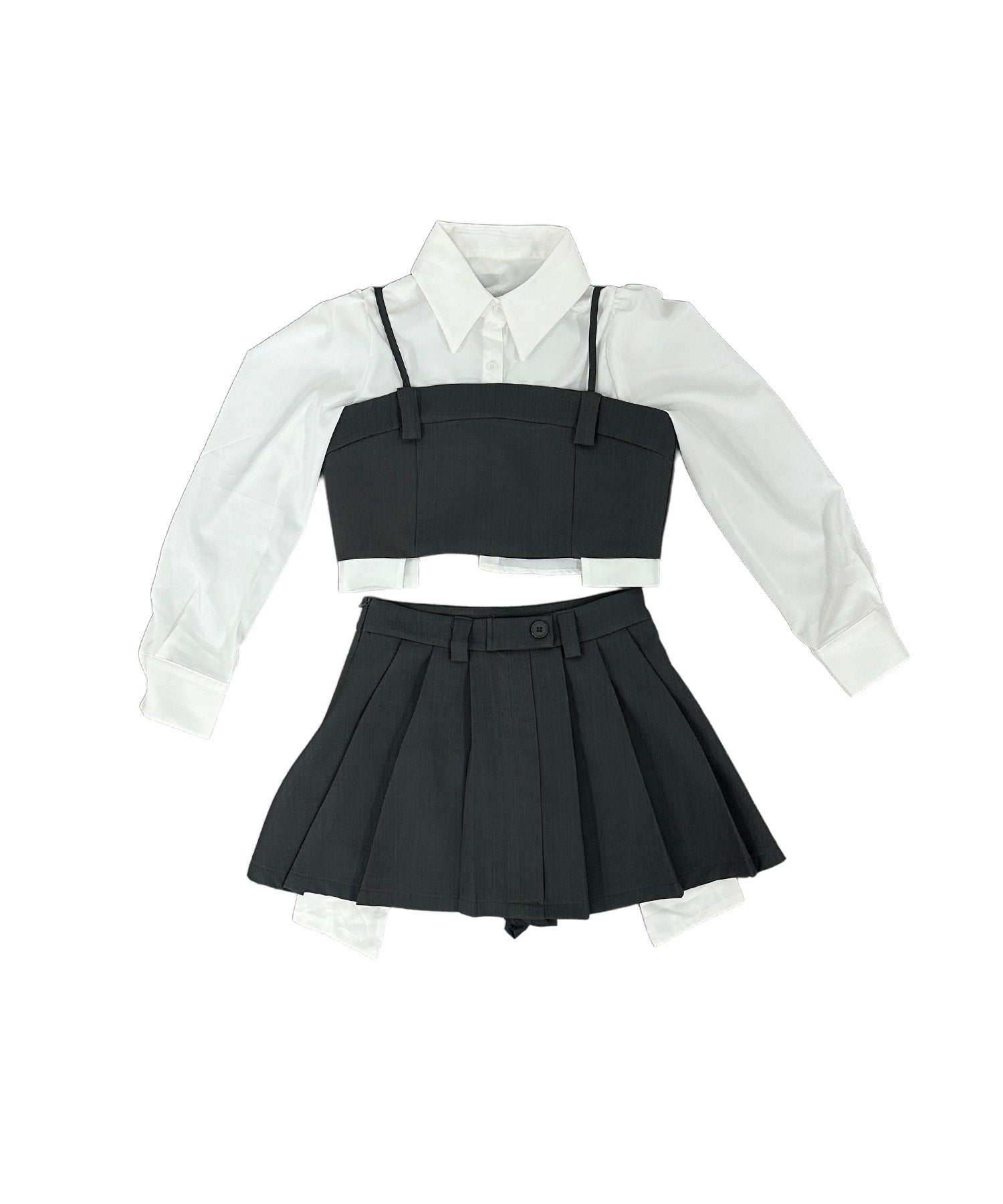 シャツレイヤードデザインセットアップ