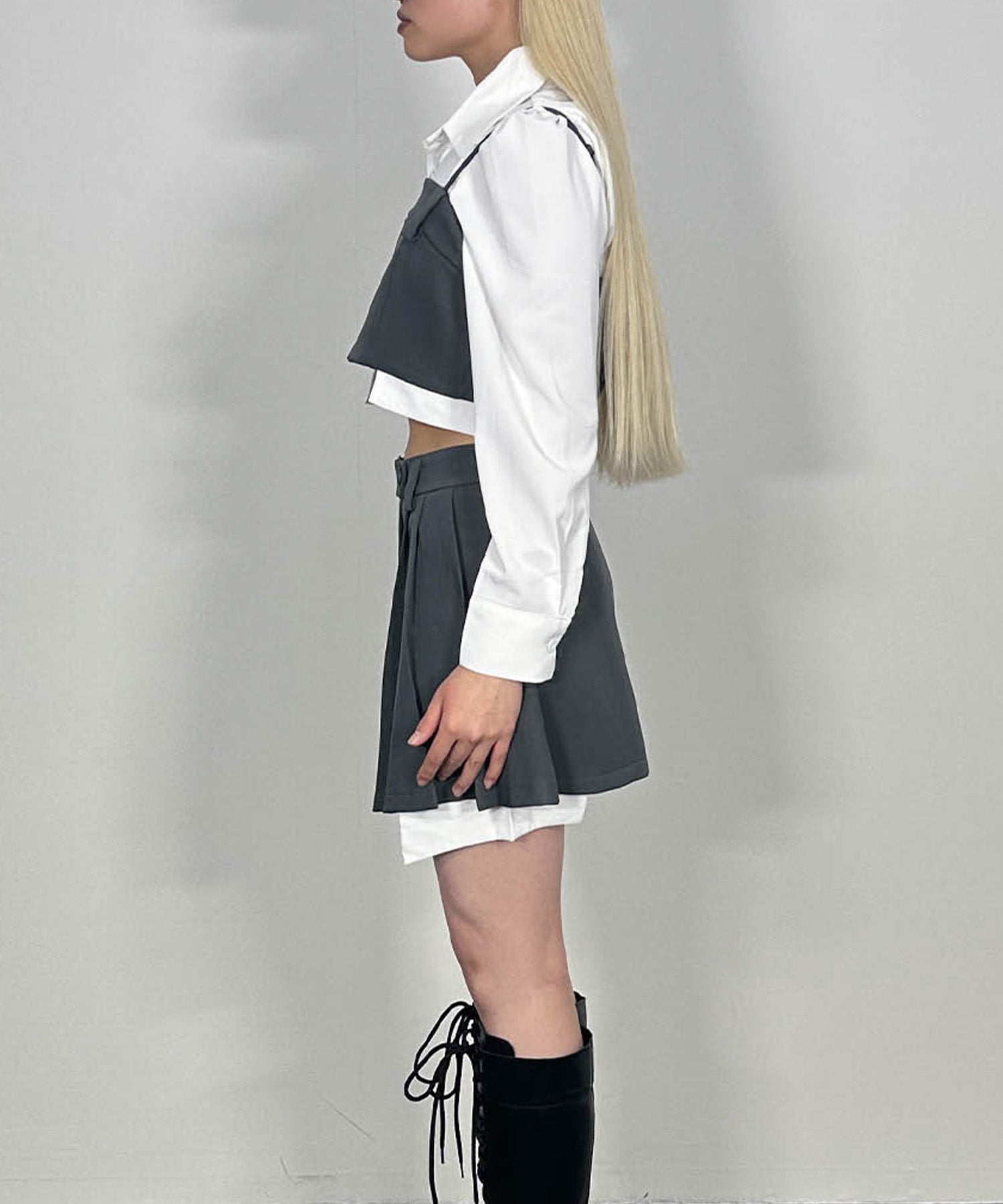 シャツレイヤードデザインセットアップ