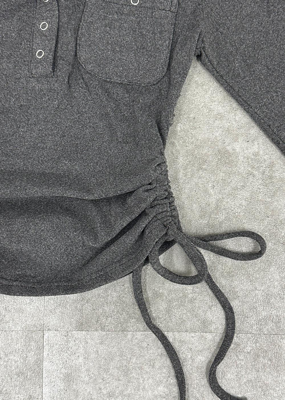 ファー付きフードピチスウェットトップス