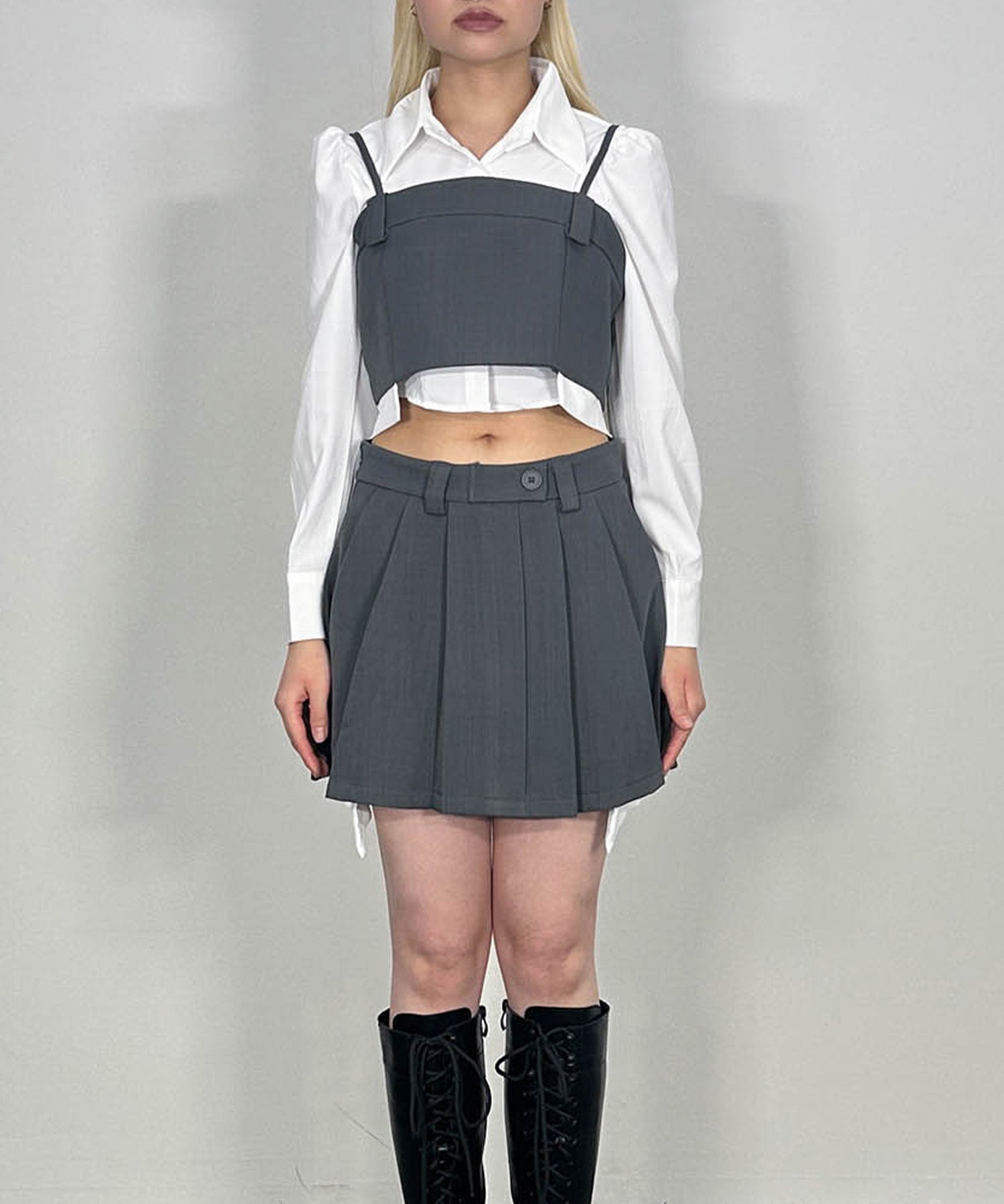 シャツレイヤードデザインセットアップ