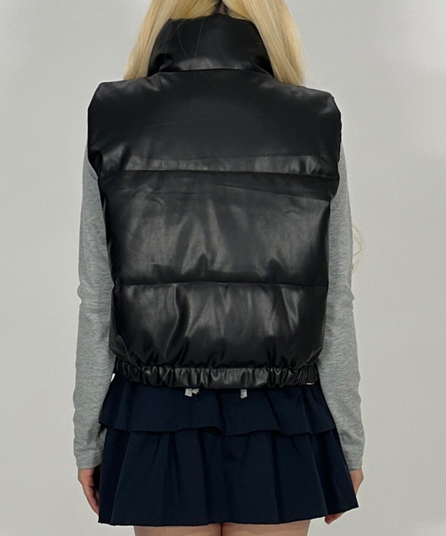 合皮レザーダウンベスト