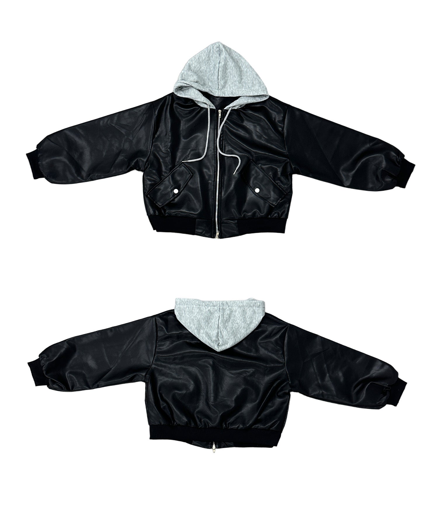 フード付きレザージャケット