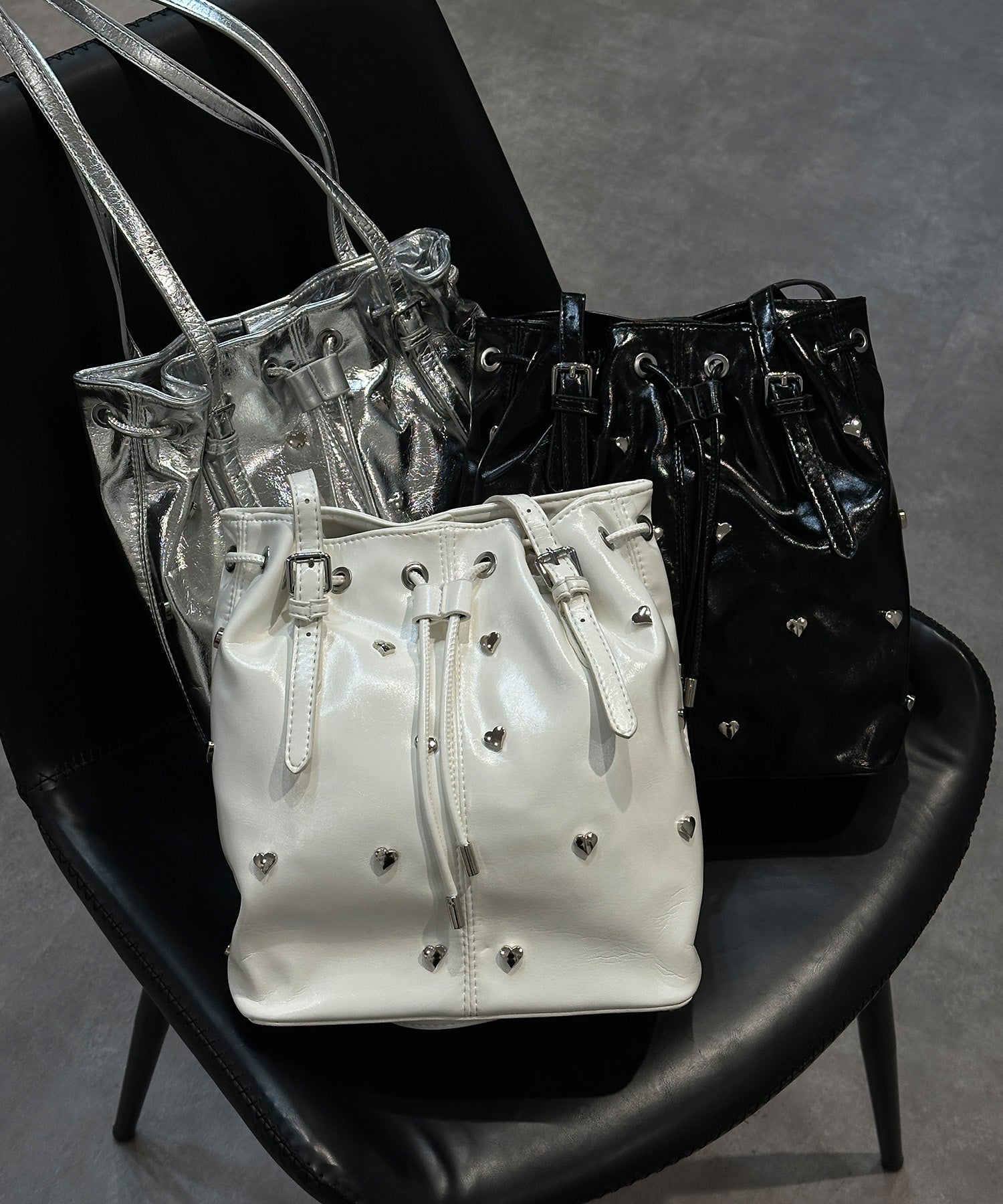 ハートドットバケットショルダーバッグ